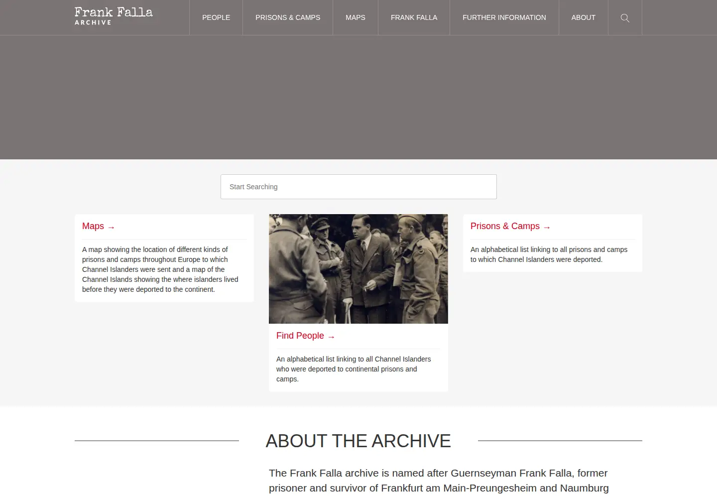 Screenshot of frankfallaarchive.org