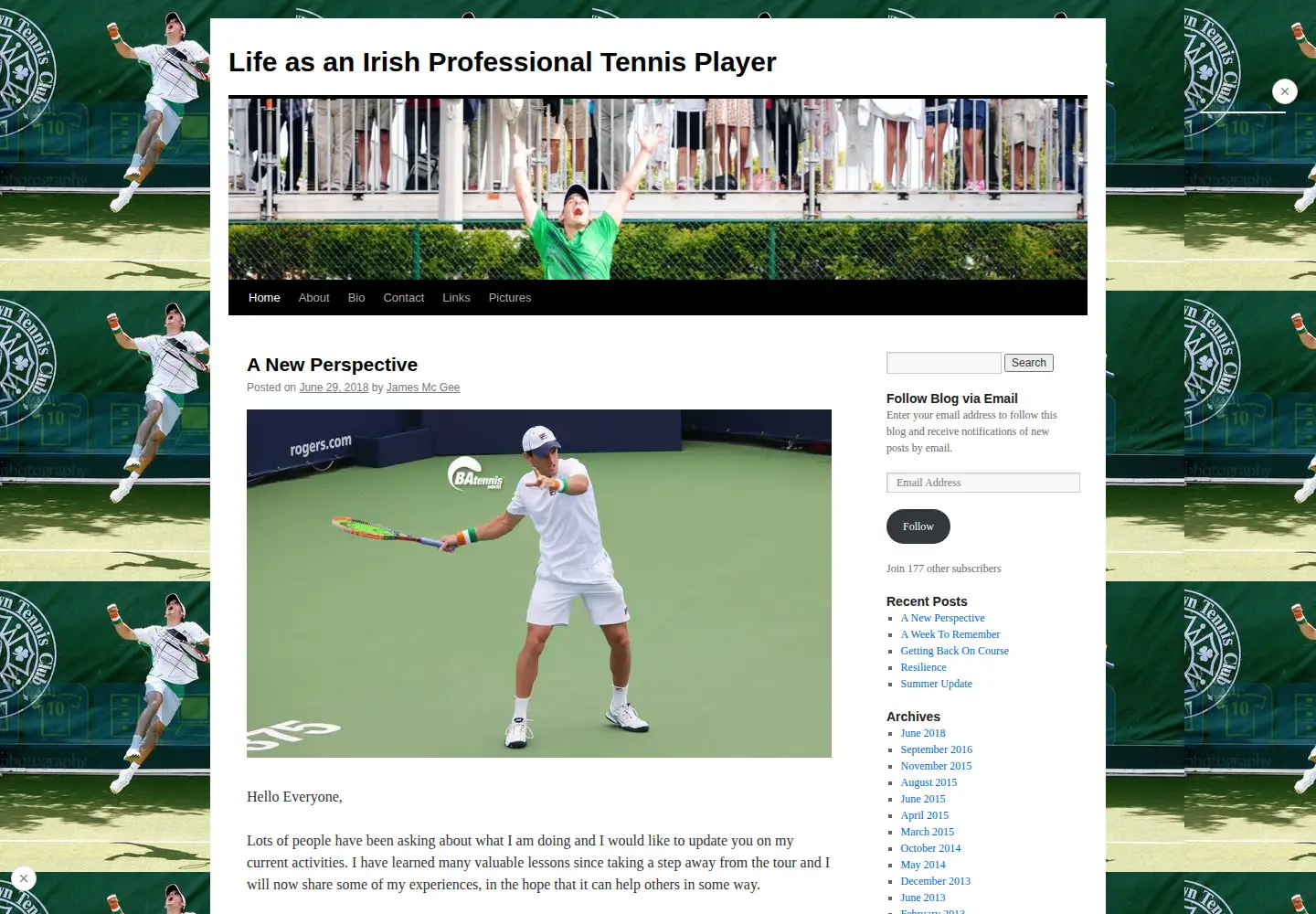 Screenshot of jamesmcgeetennis.com