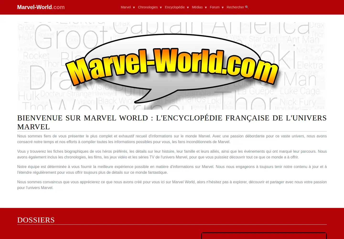 Screenshot of marvel-world.com