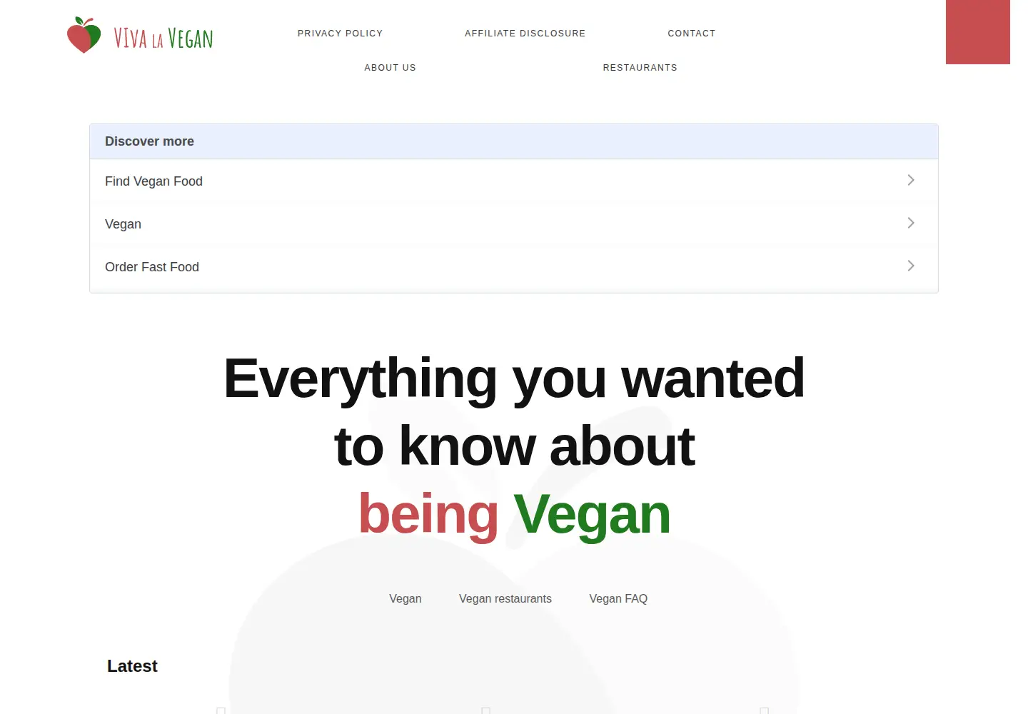 Screenshot of vivalavegan.net