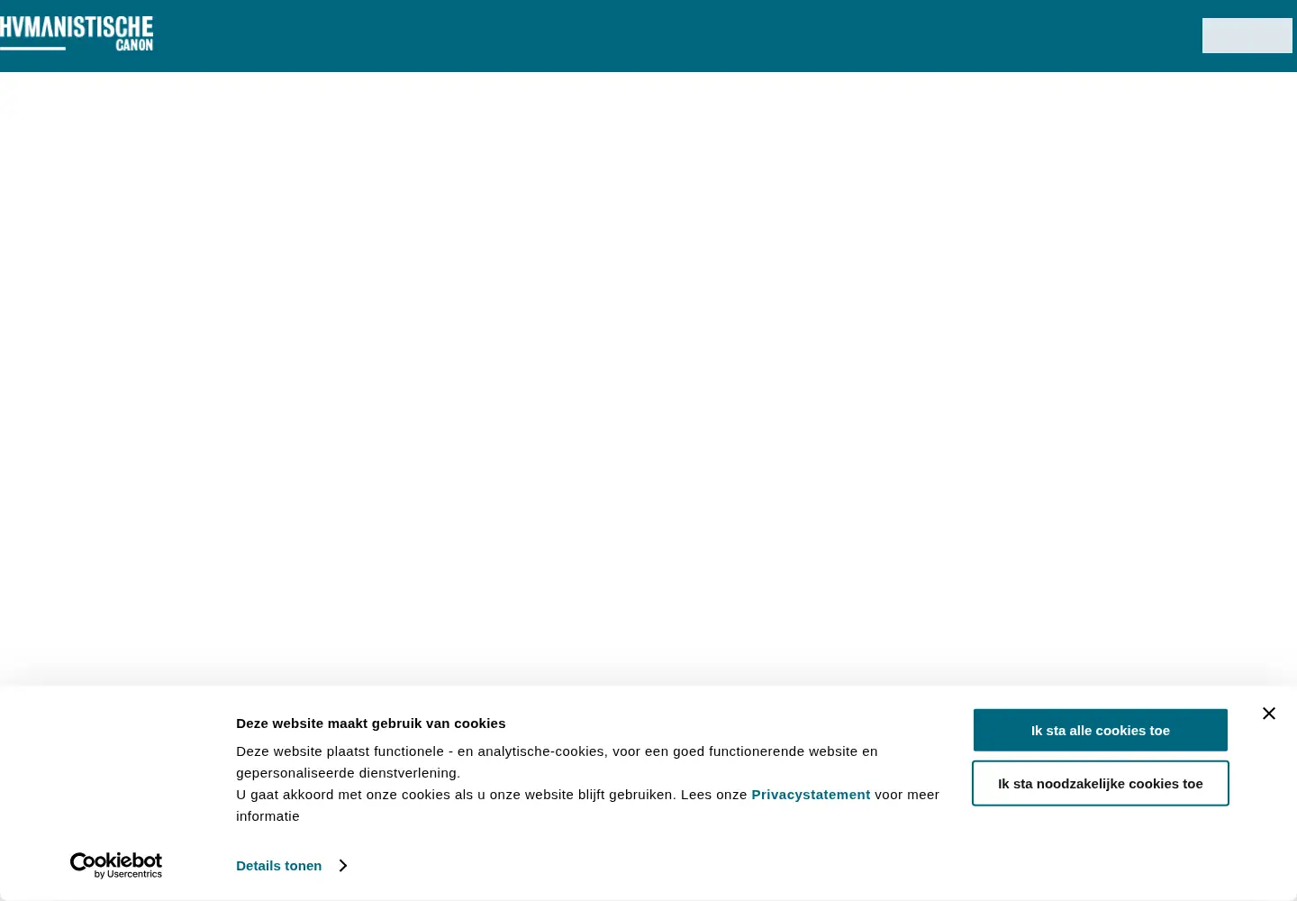 Captured homepage of humanistischecanon.nl in the current scan