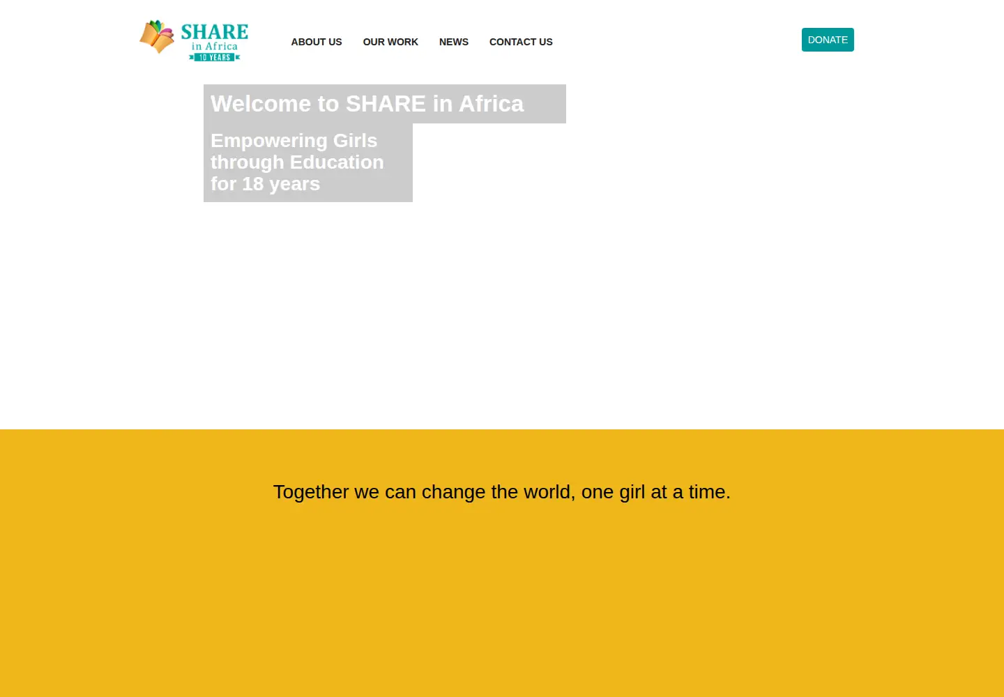 Screenshot of shareinafrica.org