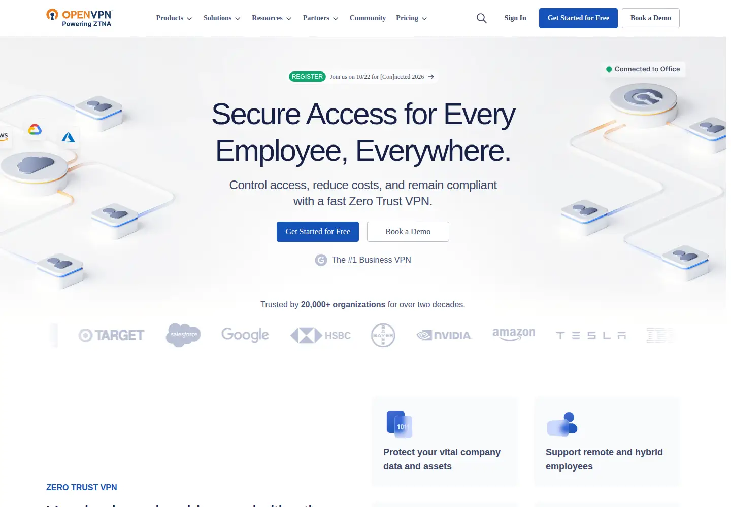 Screenshot of openvpn.net