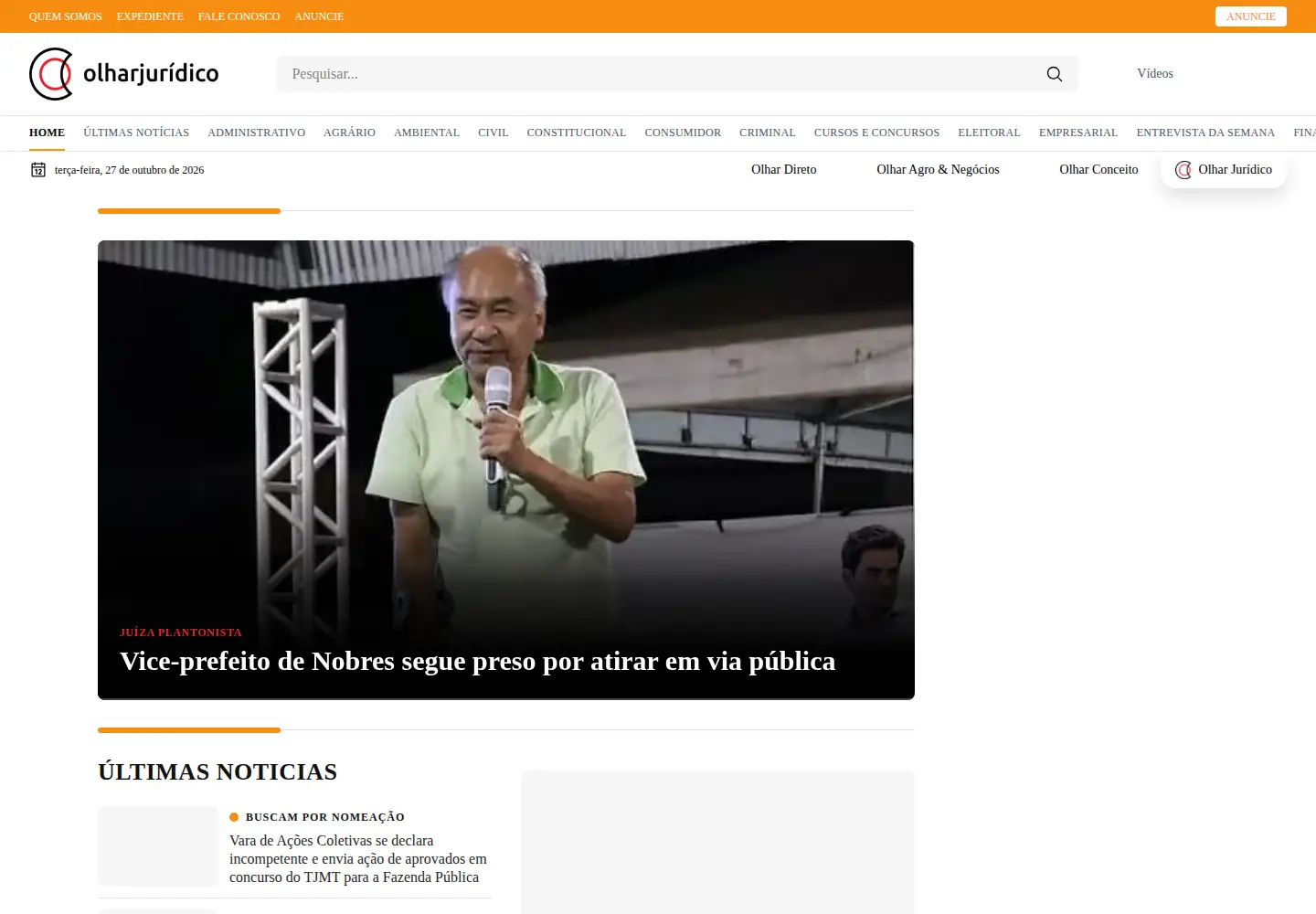 Screenshot of olharjuridico.com.br