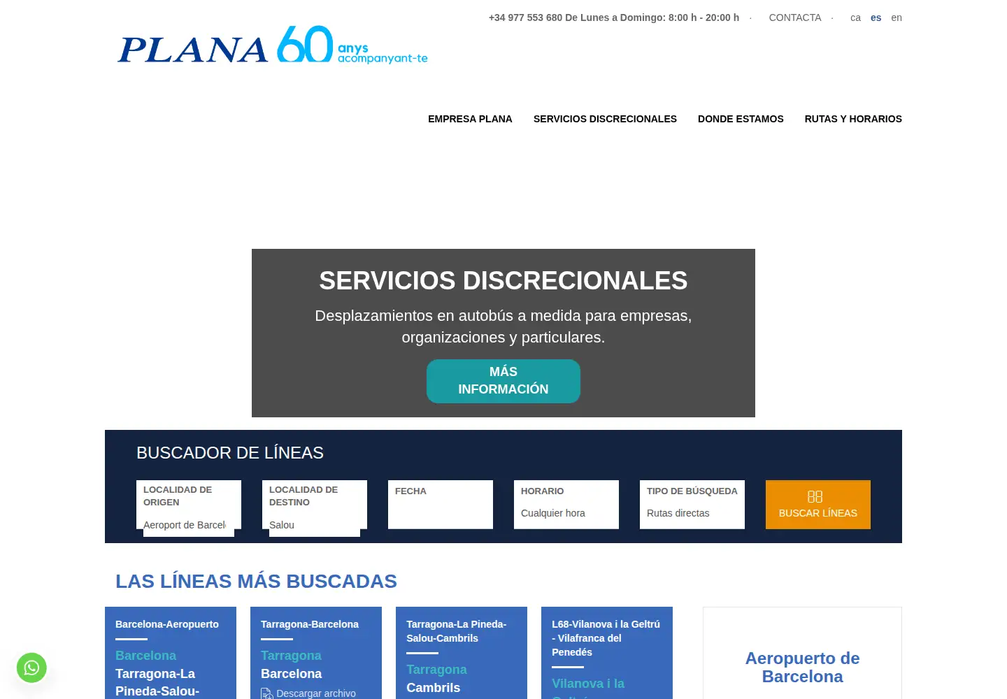 Captured homepage of empresaplana.cat in the current scan