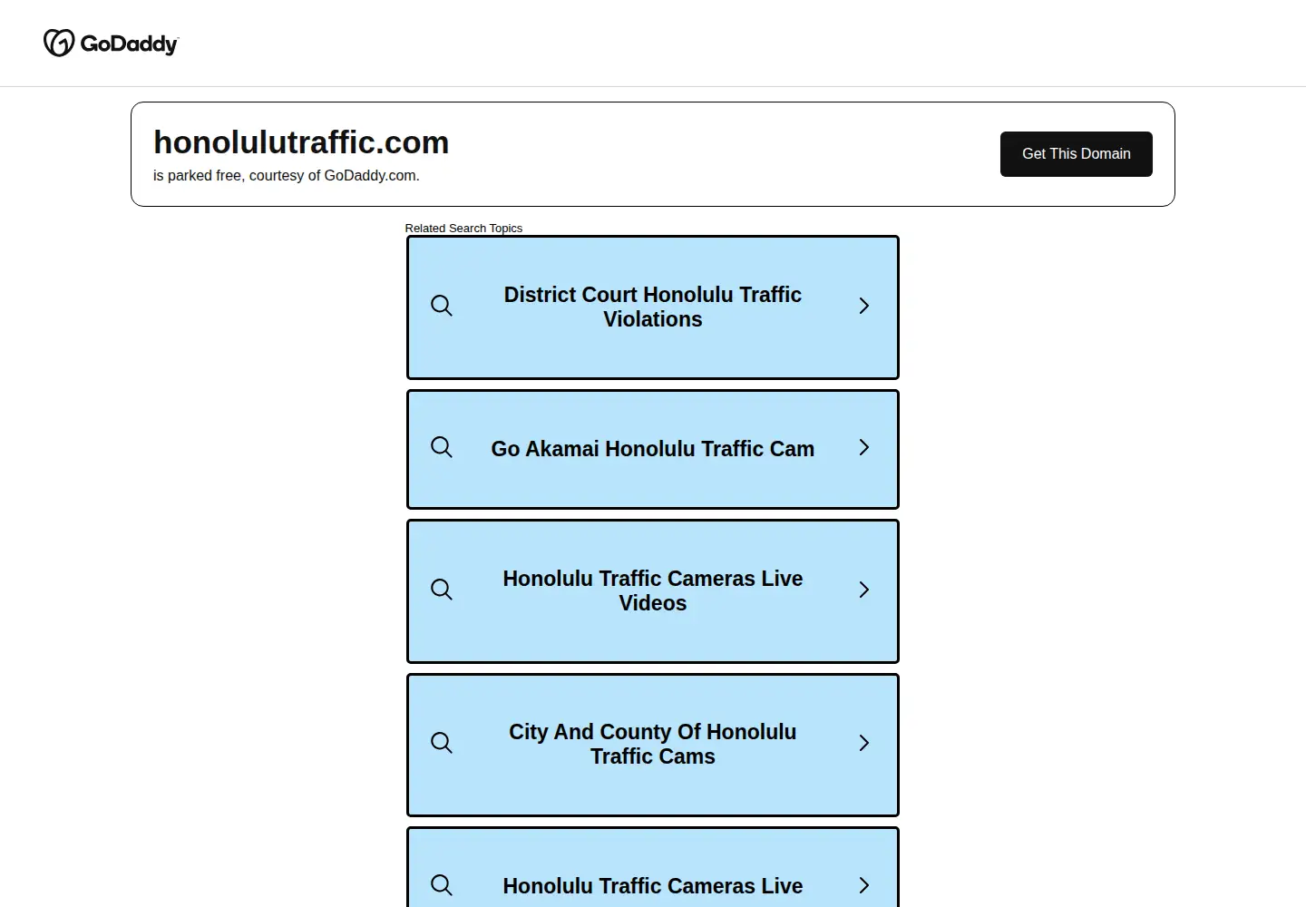 Captured homepage of honolulutraffic.com in the current scan