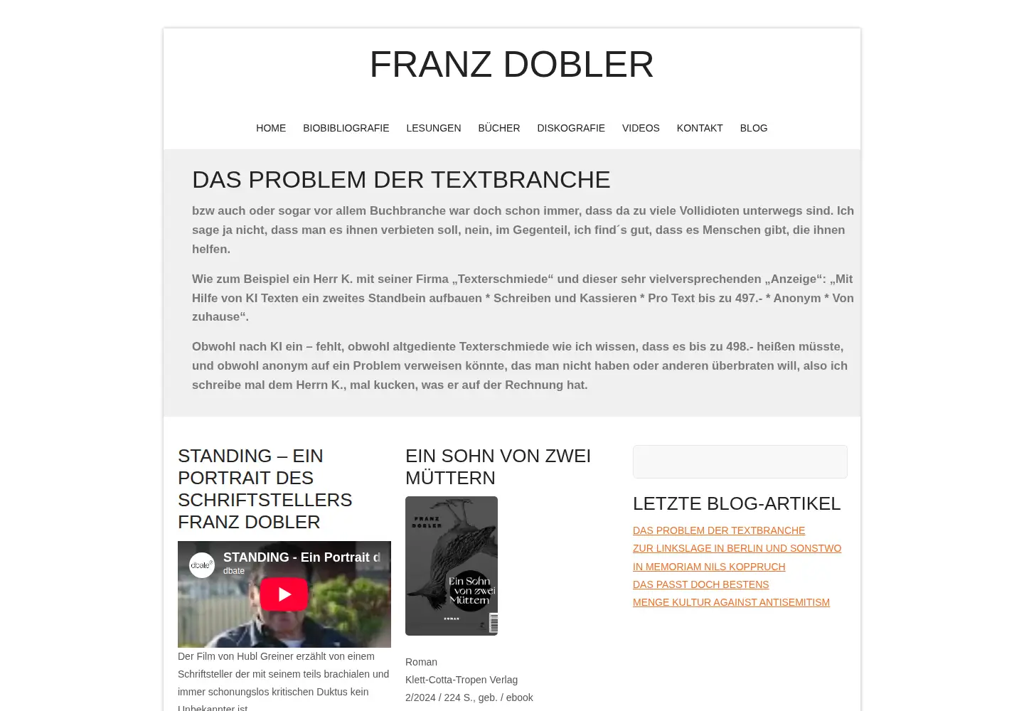 Screenshot of franzdobler.de