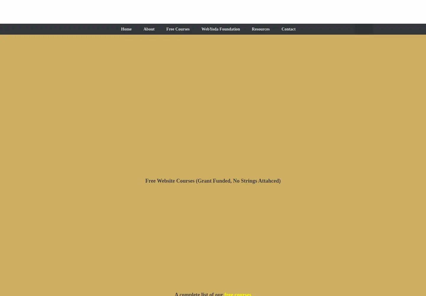 Captured homepage of webyoda.com in the current scan