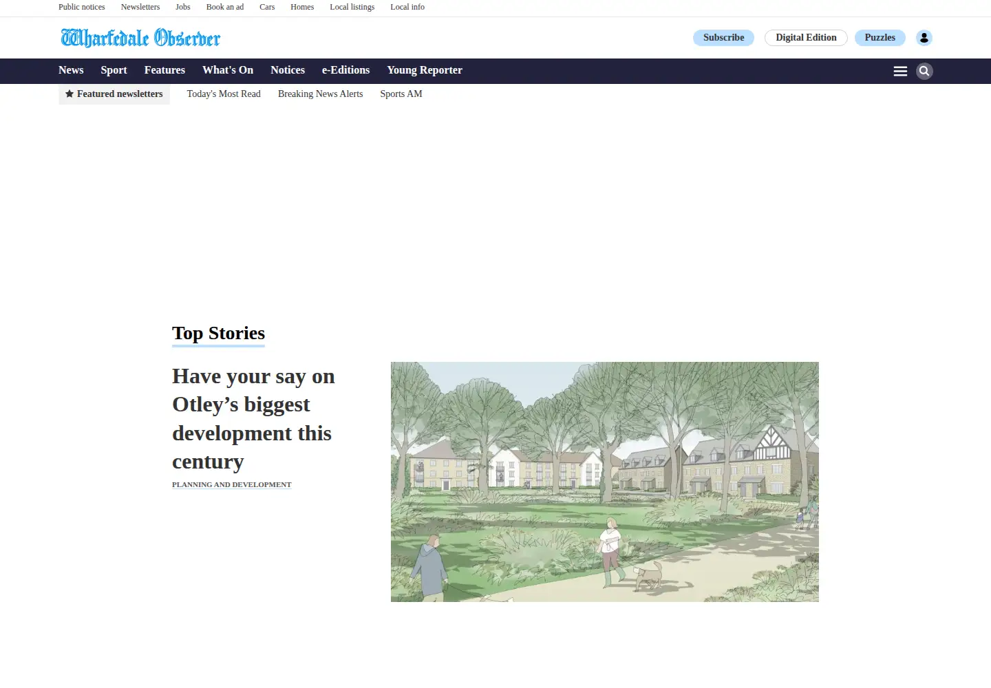 Screenshot of wharfedaleobserver.co.uk