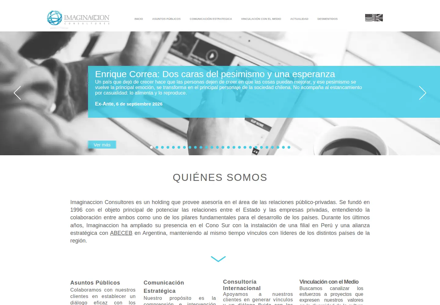 Captured homepage of imaginaccion.cl in the current scan