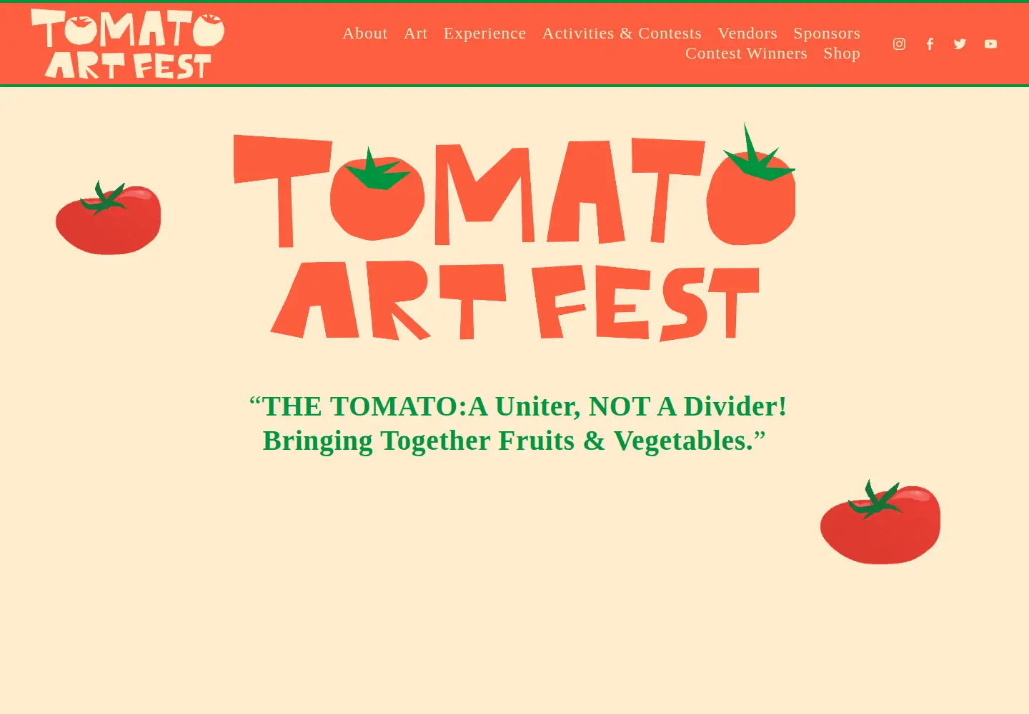 Screenshot of tomatoartfest.com