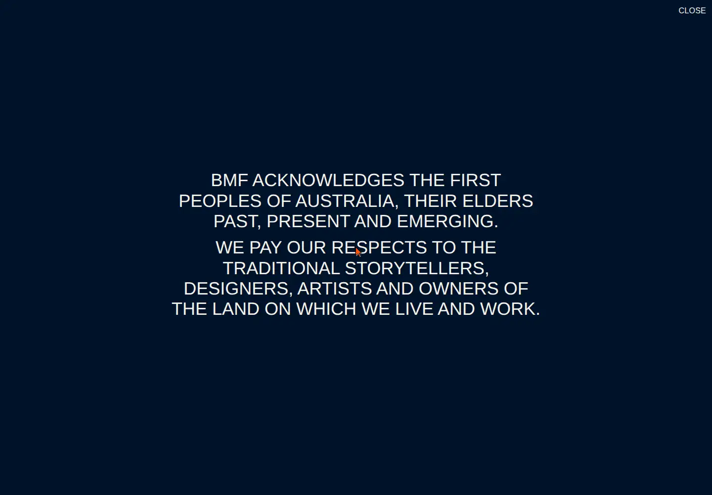Captured homepage of bmf.com.au in the current scan