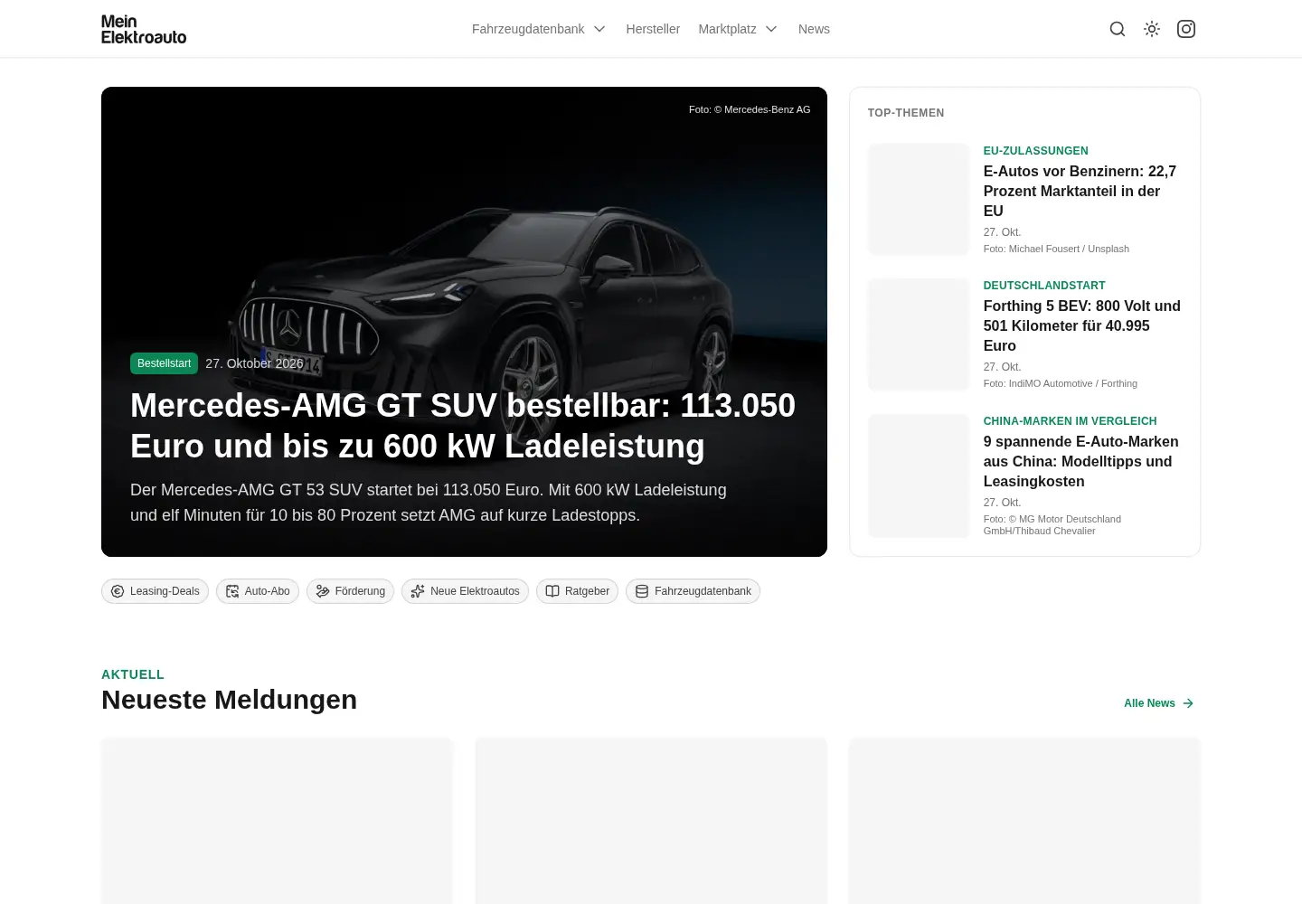 Screenshot of mein-elektroauto.com
