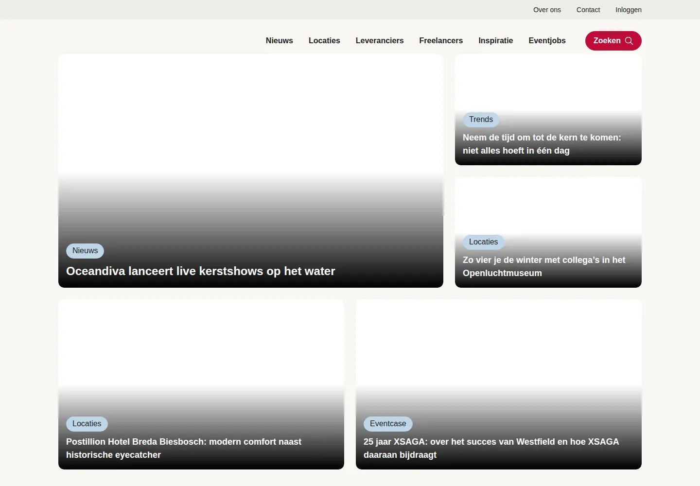 Screenshot of events.nl