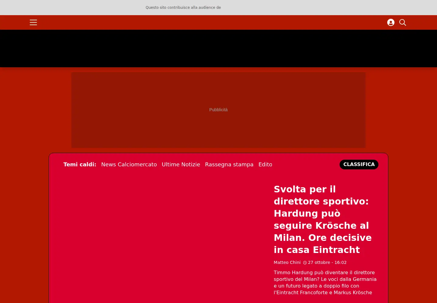 Screenshot of pianetamilan.it