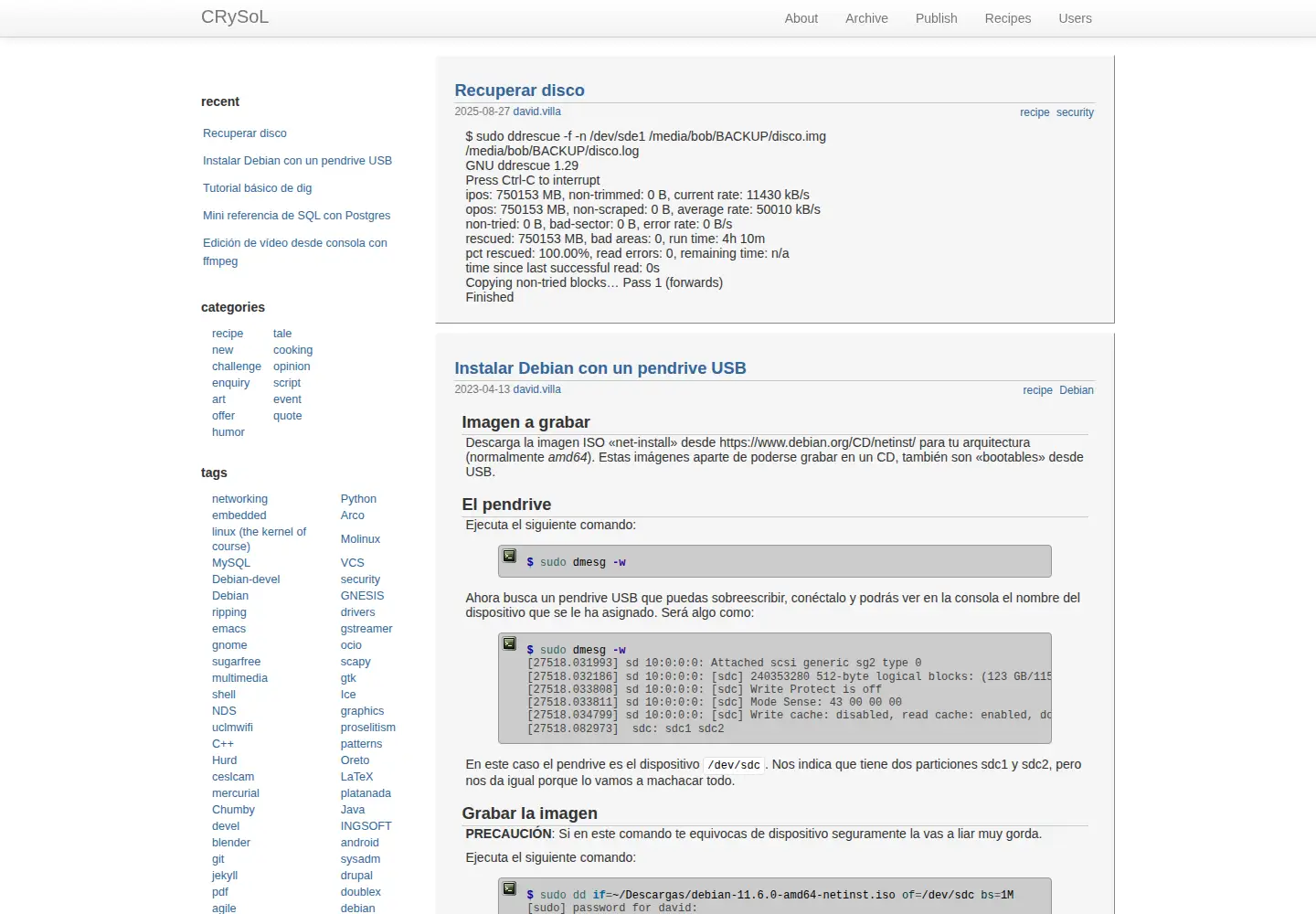 Captured homepage of crysol.org in the current scan