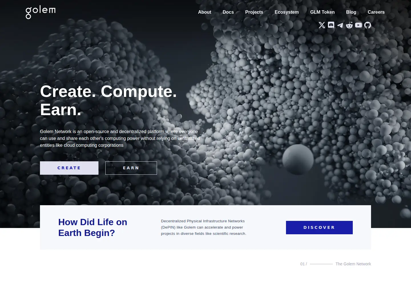 Screenshot of golem.network