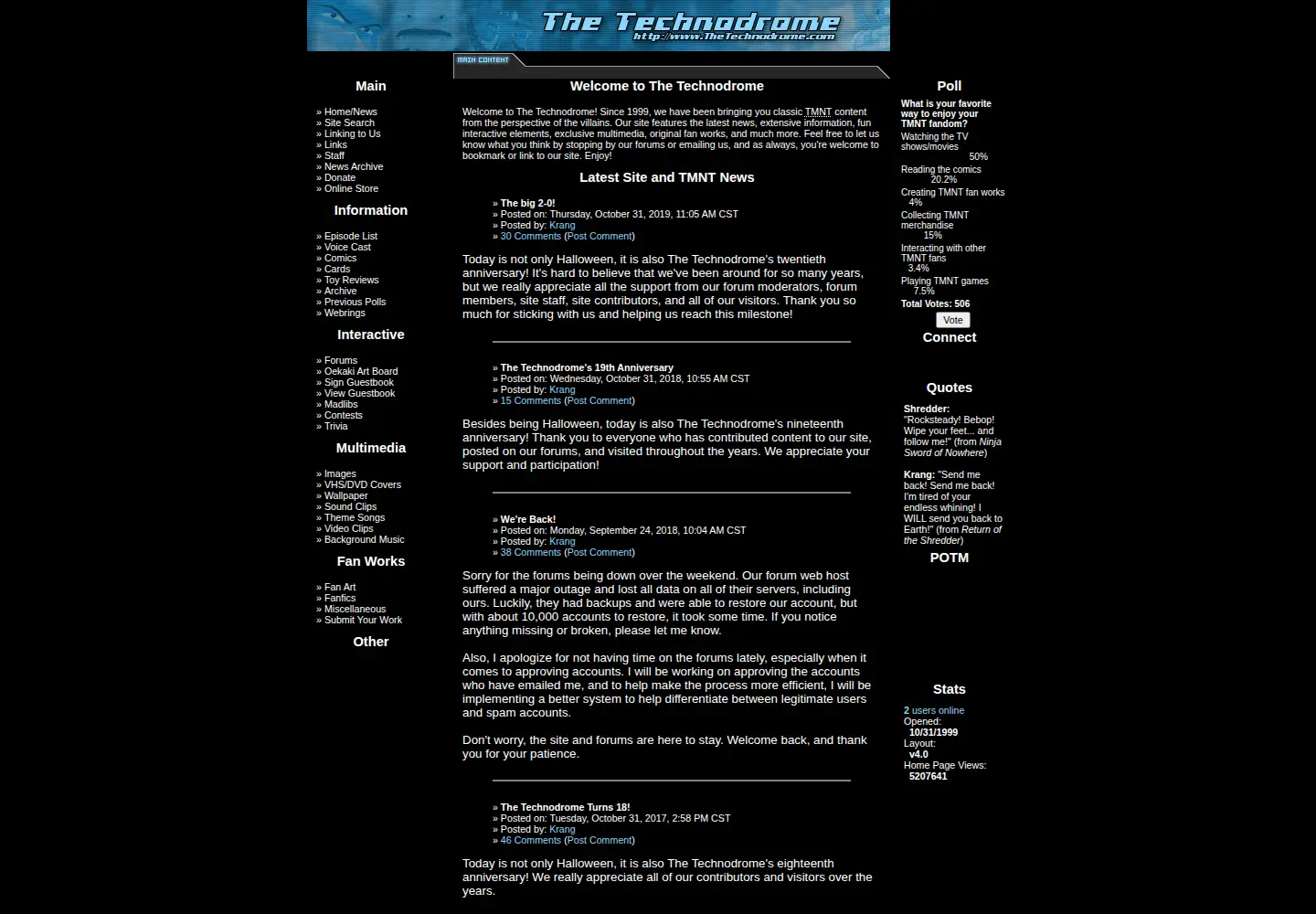 Screenshot of thetechnodrome.com