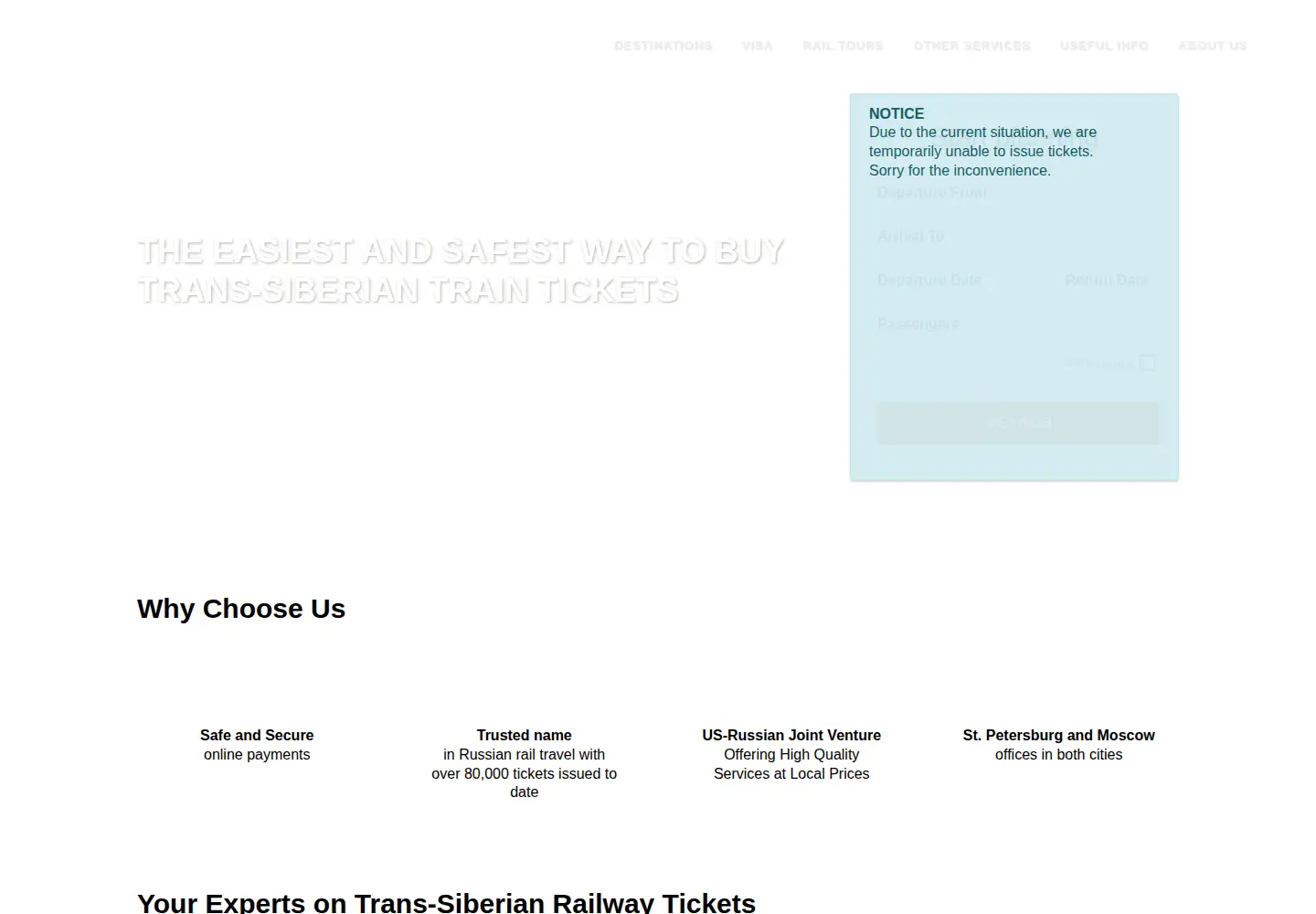 Screenshot of transsiberianexpress.net