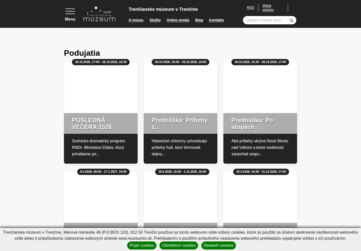 Screenshot of muzeumtn.sk