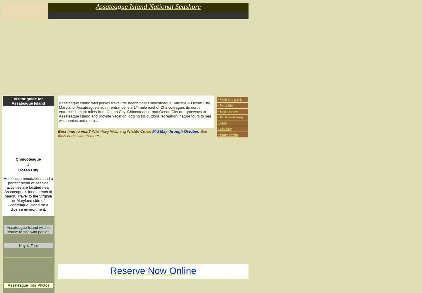 Screenshot of assateagueisland.com