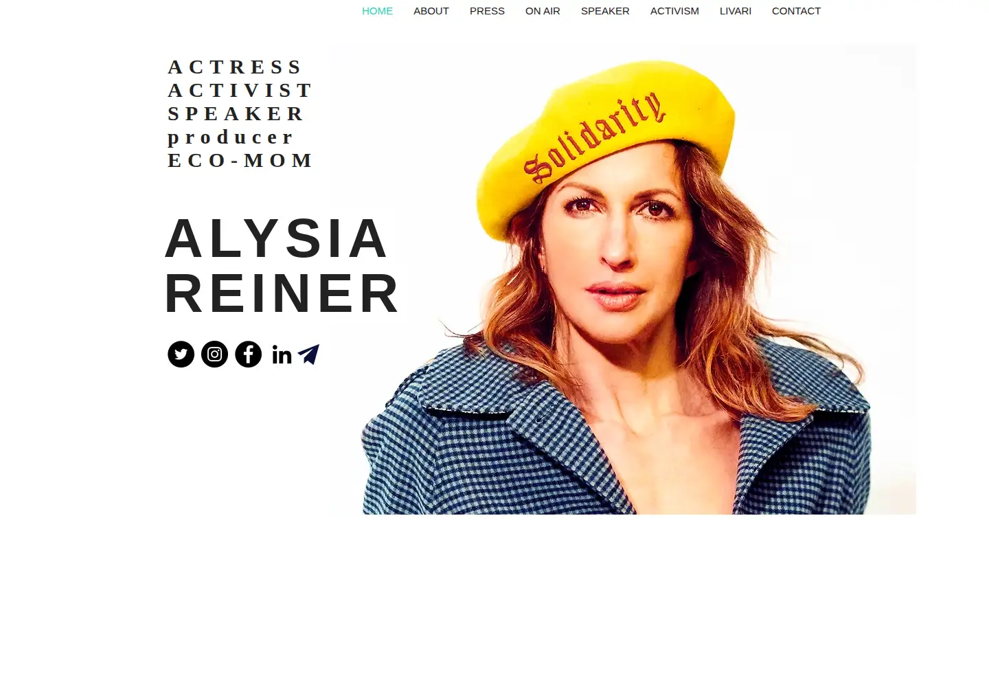 Captured homepage of alysiareiner.com in the current scan