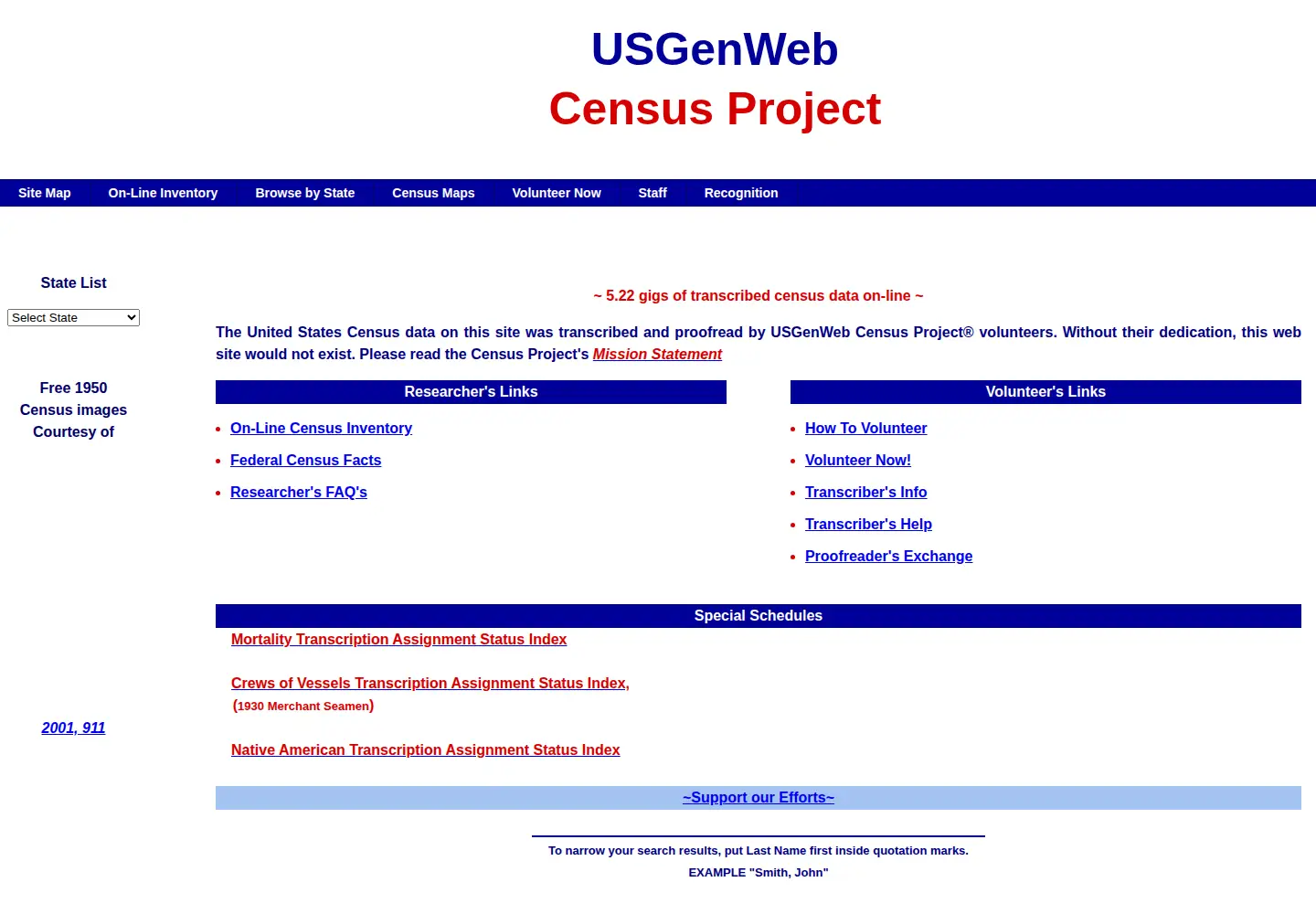Screenshot of us-census.org
