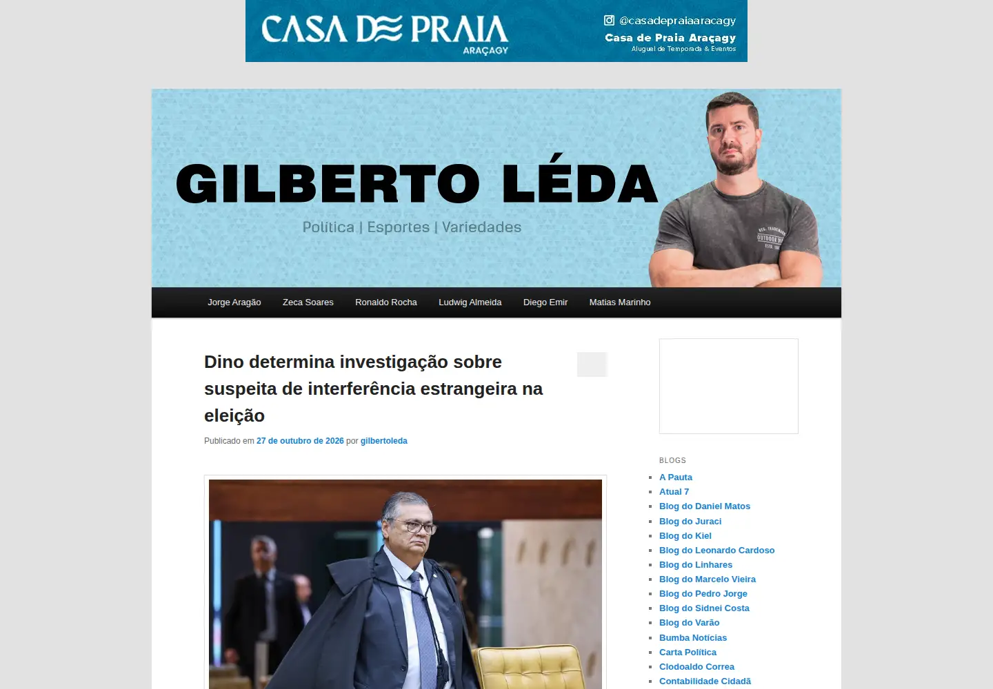 Captured homepage of gilbertoleda.com.br in the current scan