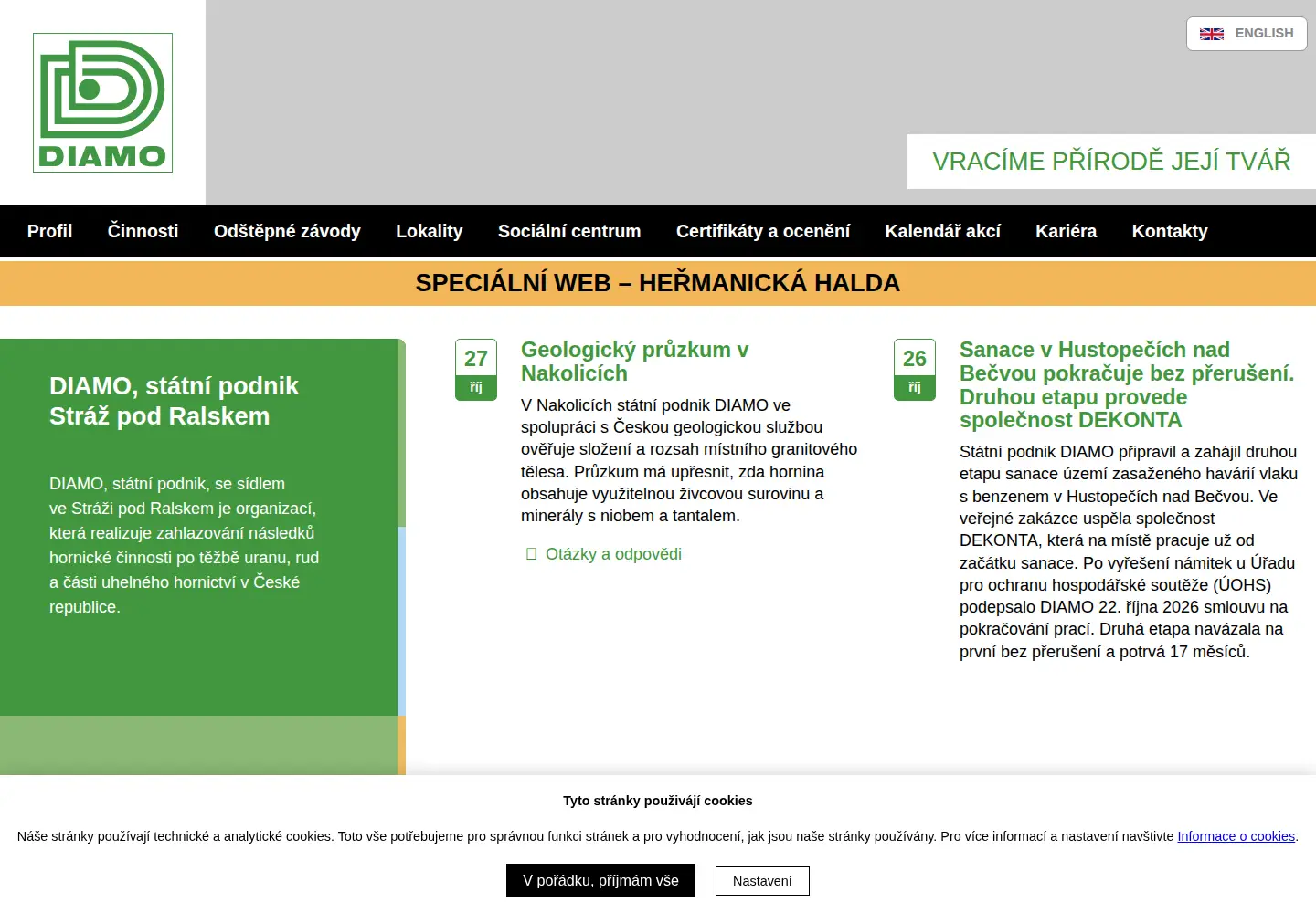 Screenshot of diamo.cz