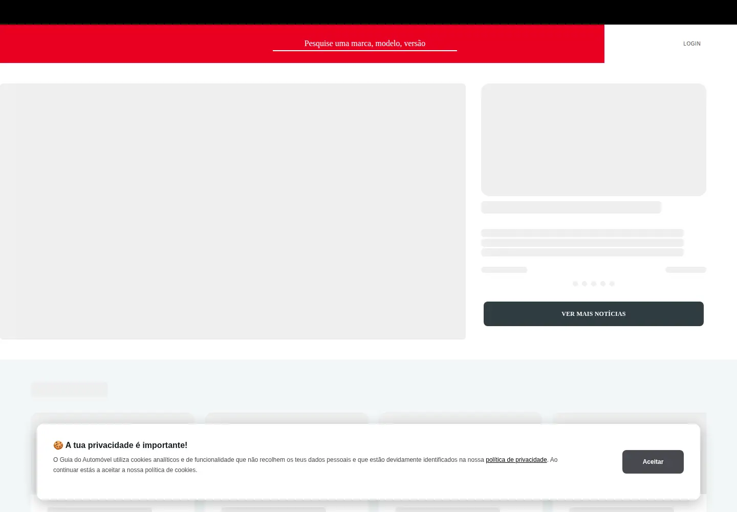 Screenshot of guiadoautomovel.pt