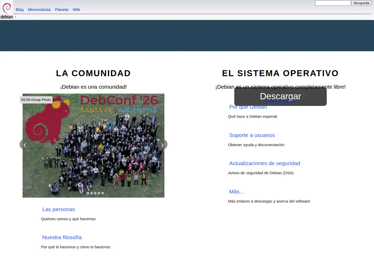 Screenshot of debian.mx