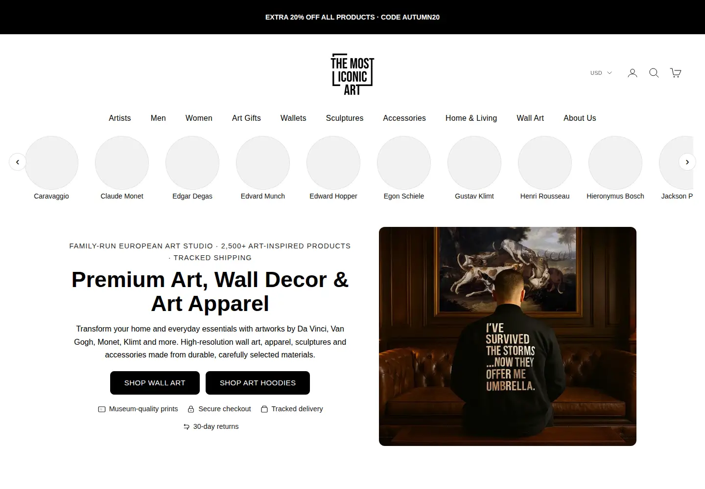Screenshot of most-iconic-art.com