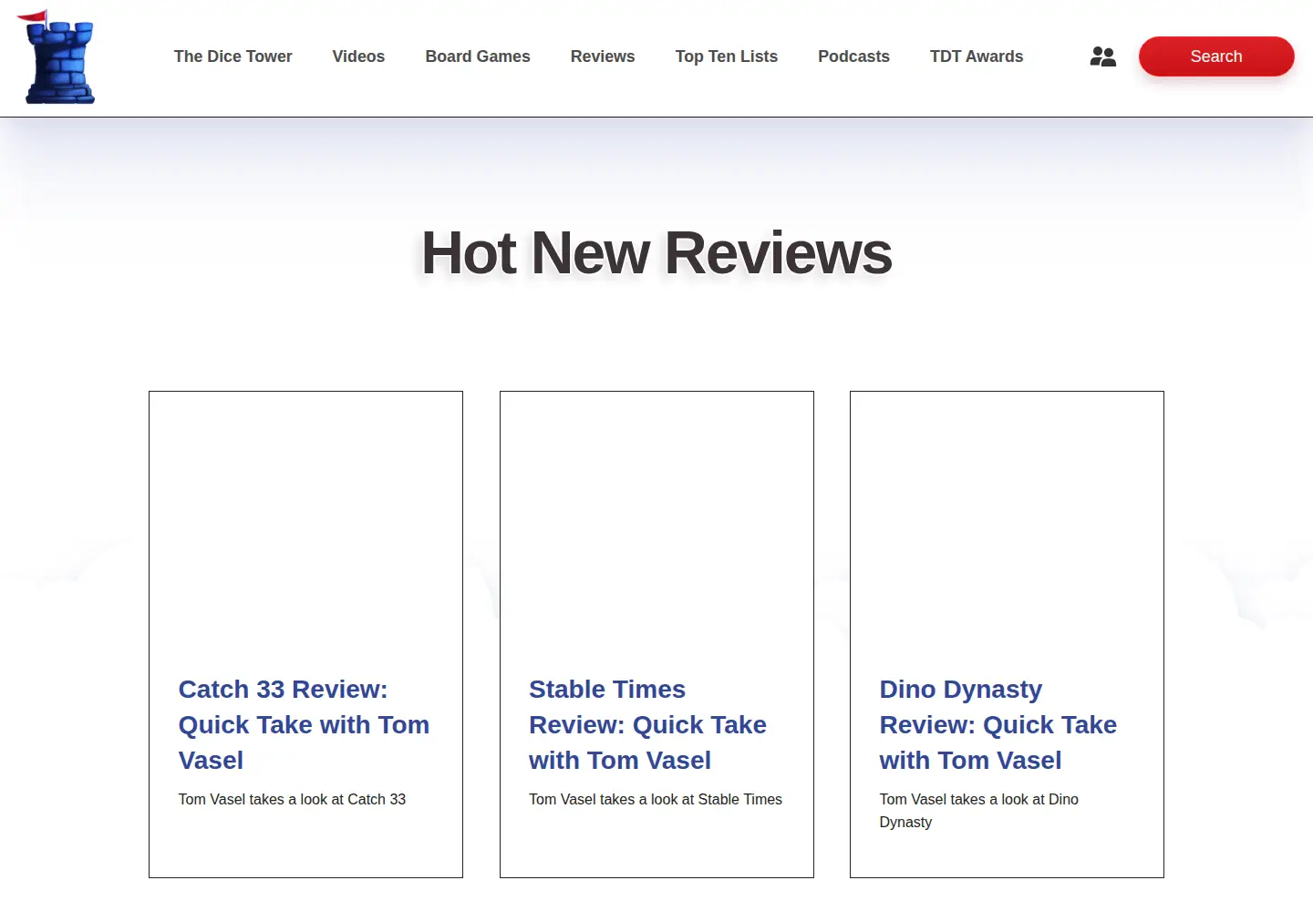 Screenshot of thedicetower.com