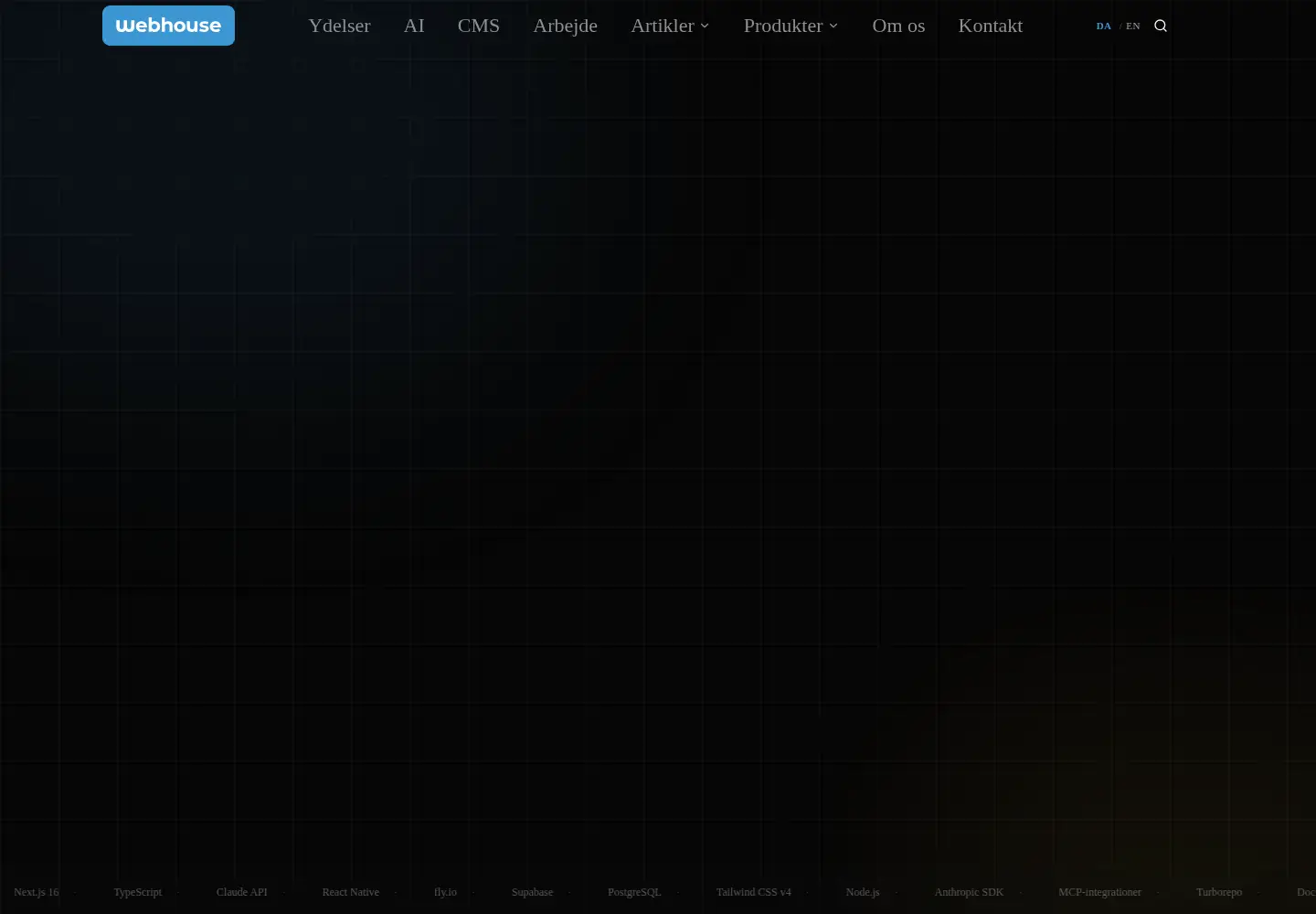 Captured homepage of webhouse.dk in the current scan