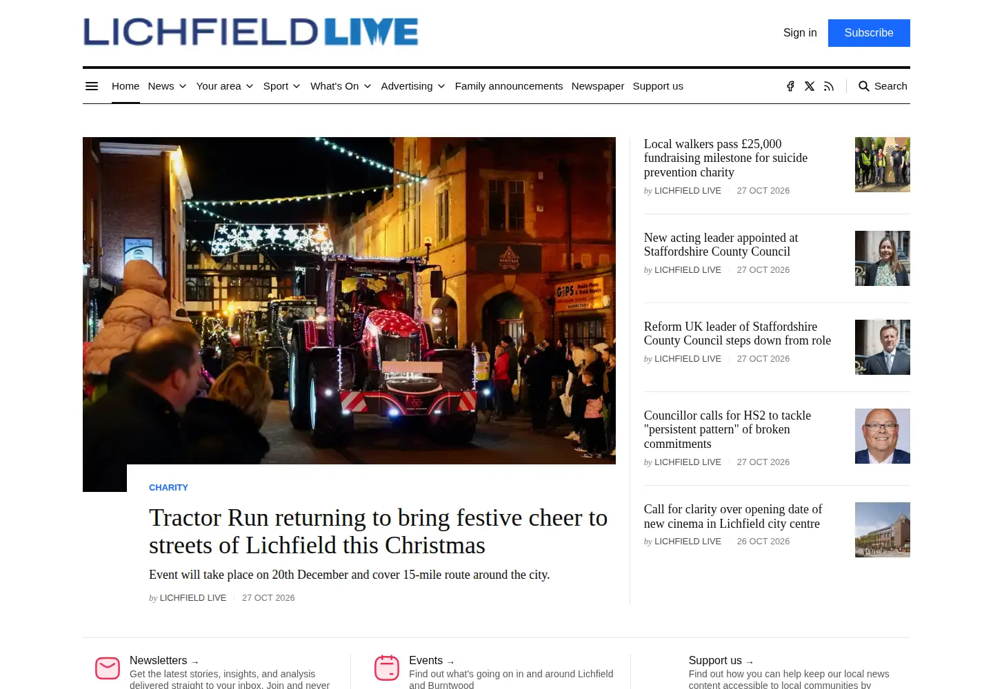 Screenshot of lichfieldlive.co.uk