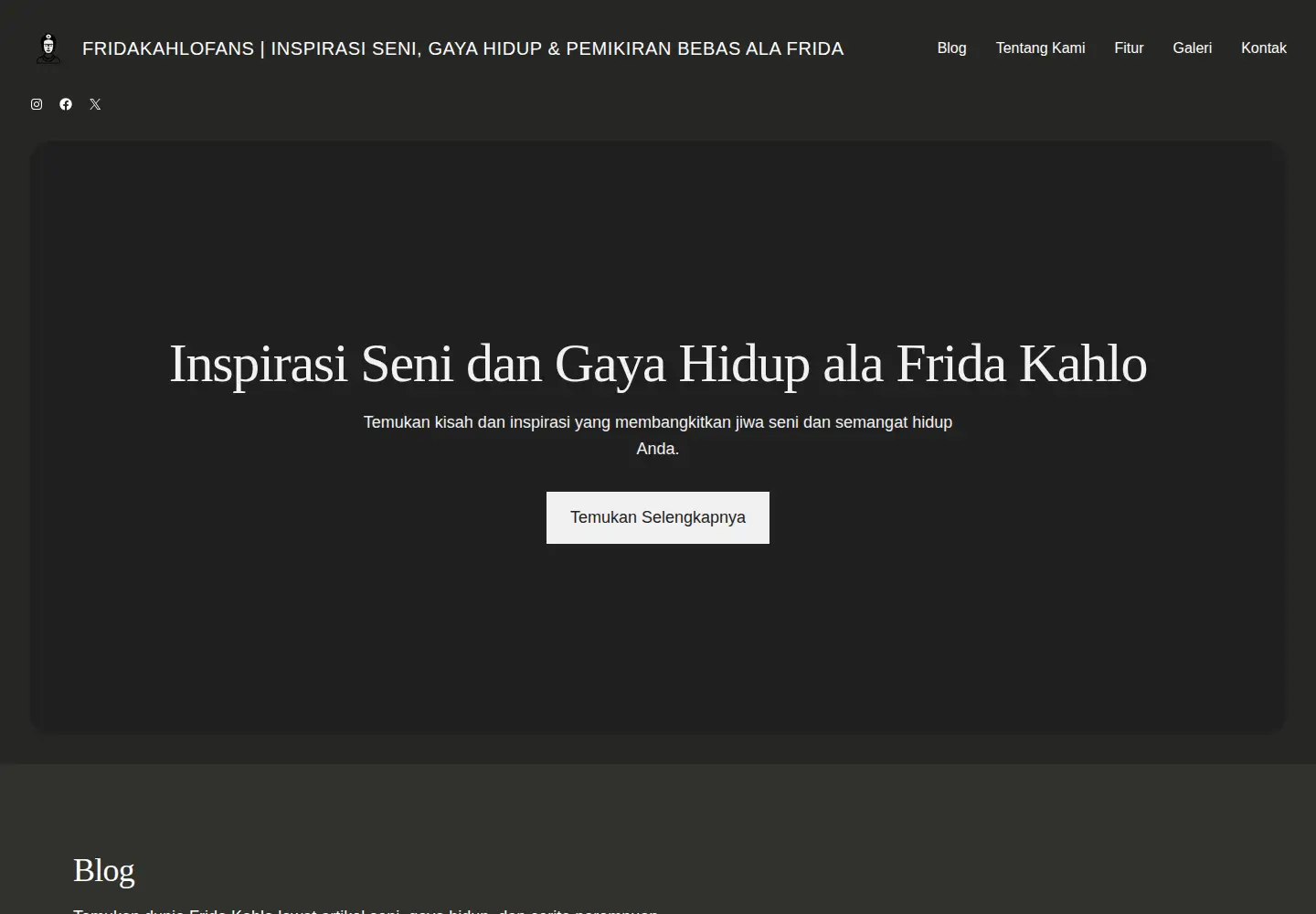 Screenshot of fridakahlofans.com