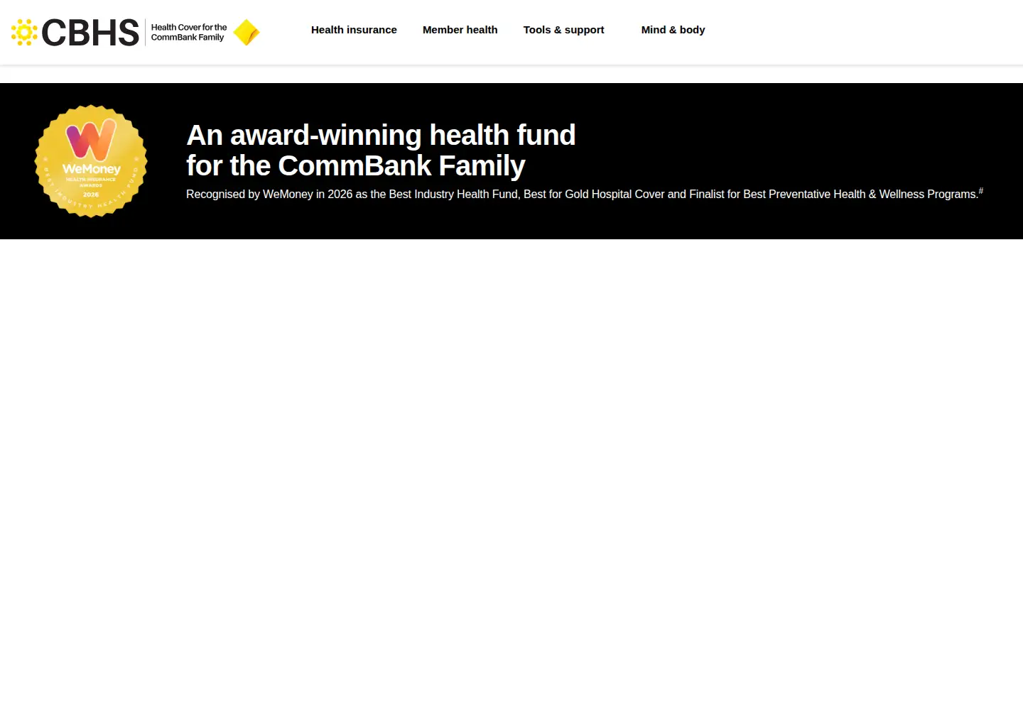 Screenshot of cbhs.com.au