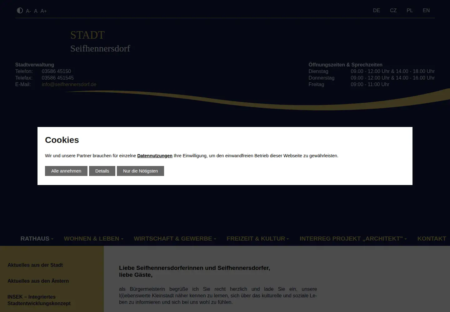 Screenshot of seifhennersdorf.de