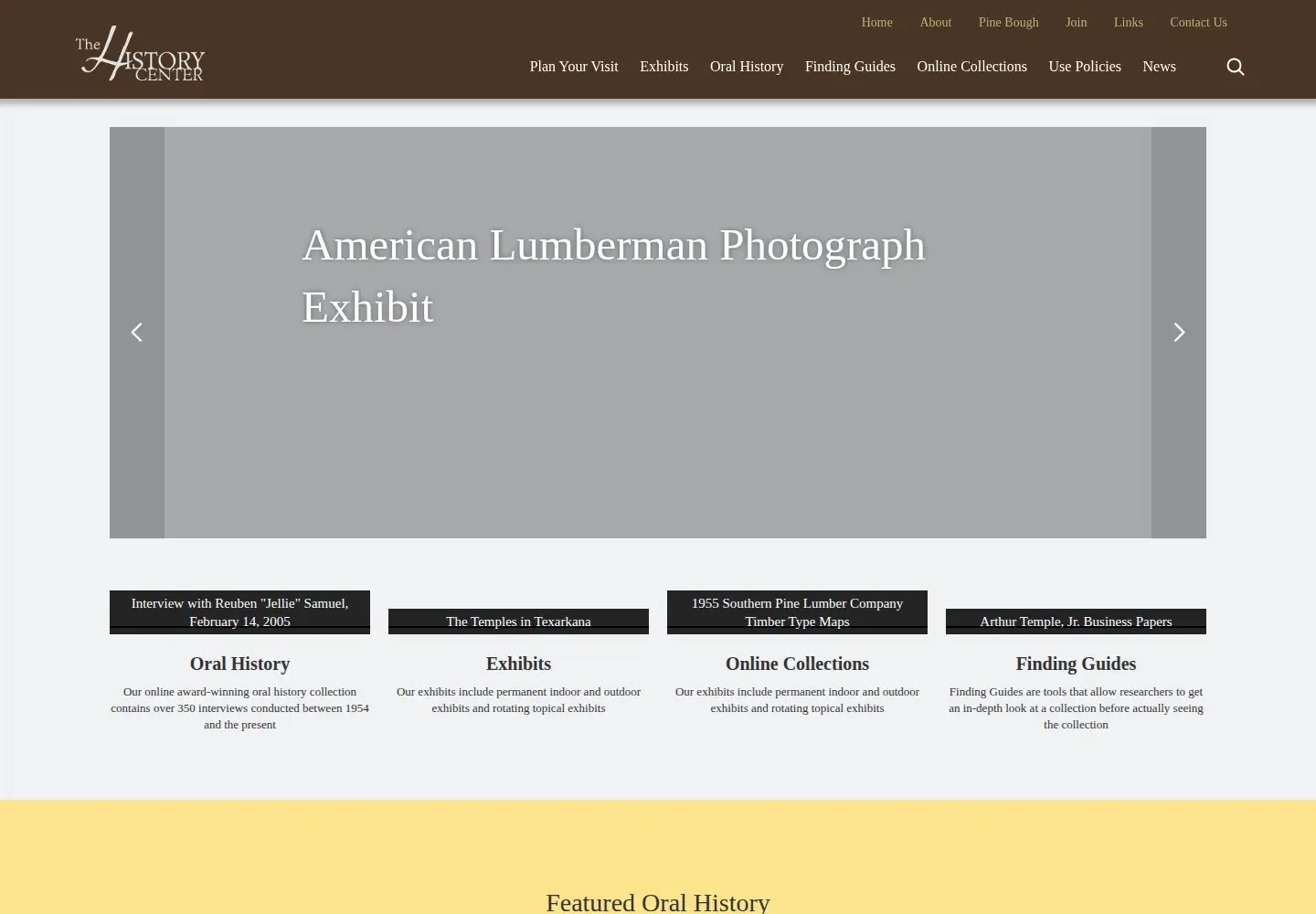Screenshot of thehistorycenteronline.com