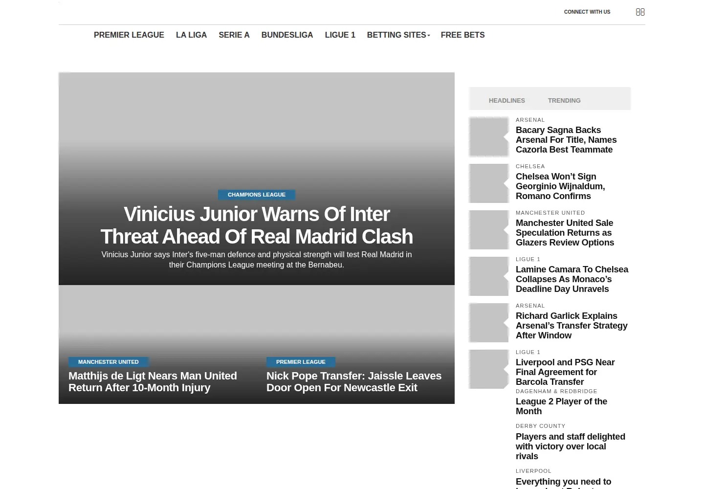Screenshot of footballblog.co.uk