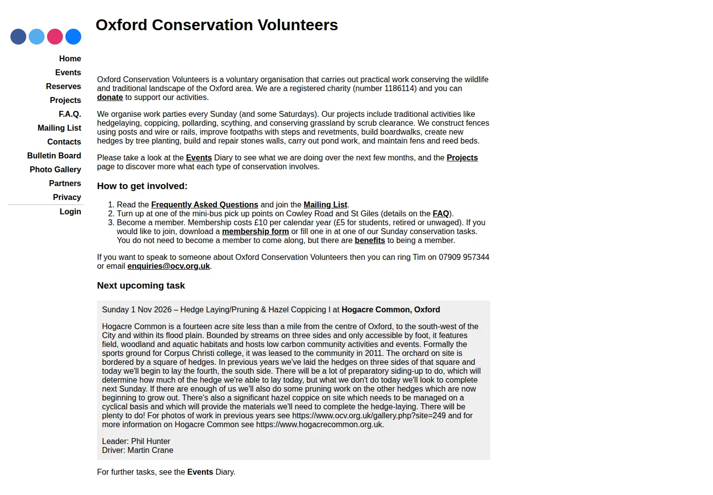 Captured homepage of ocv.org.uk in the current scan