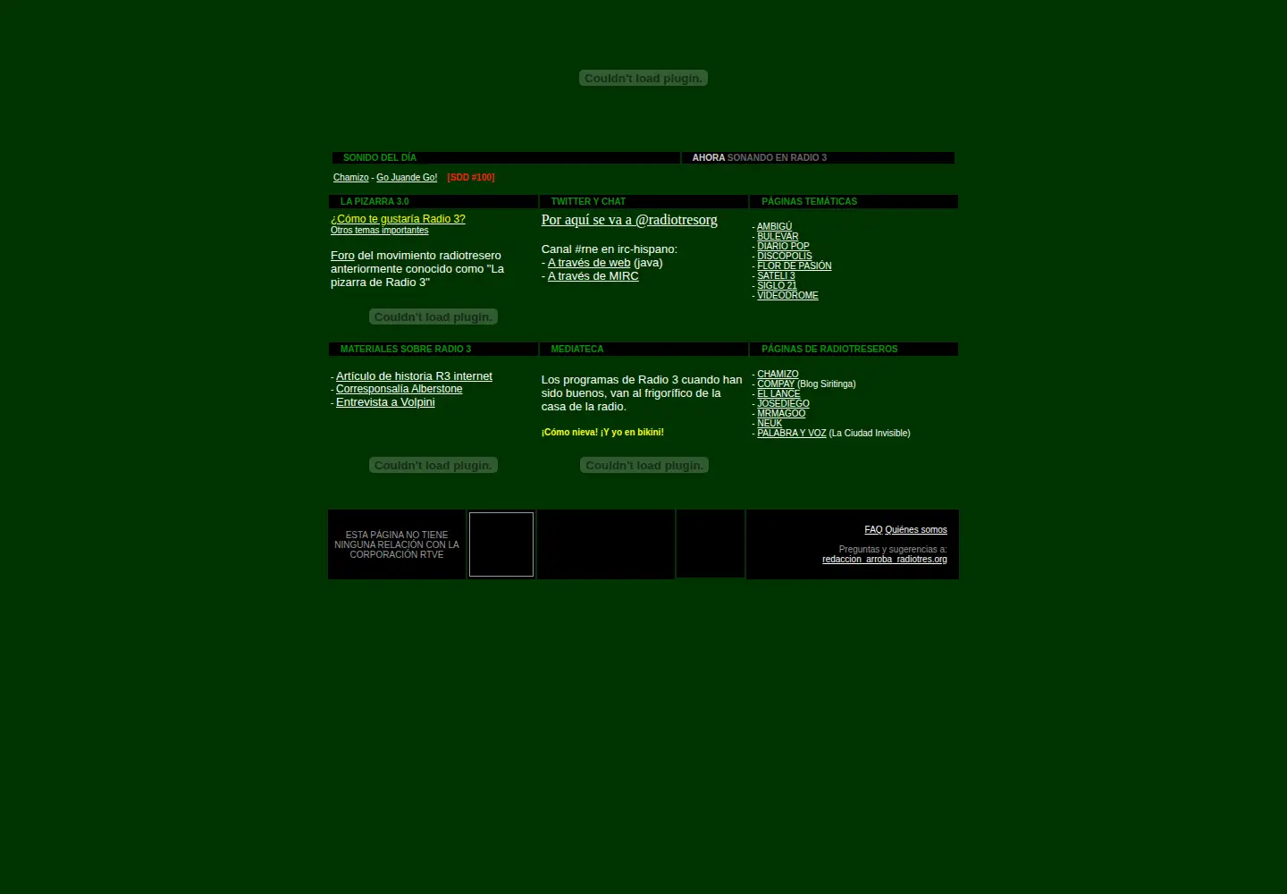 Screenshot of radiotres.org