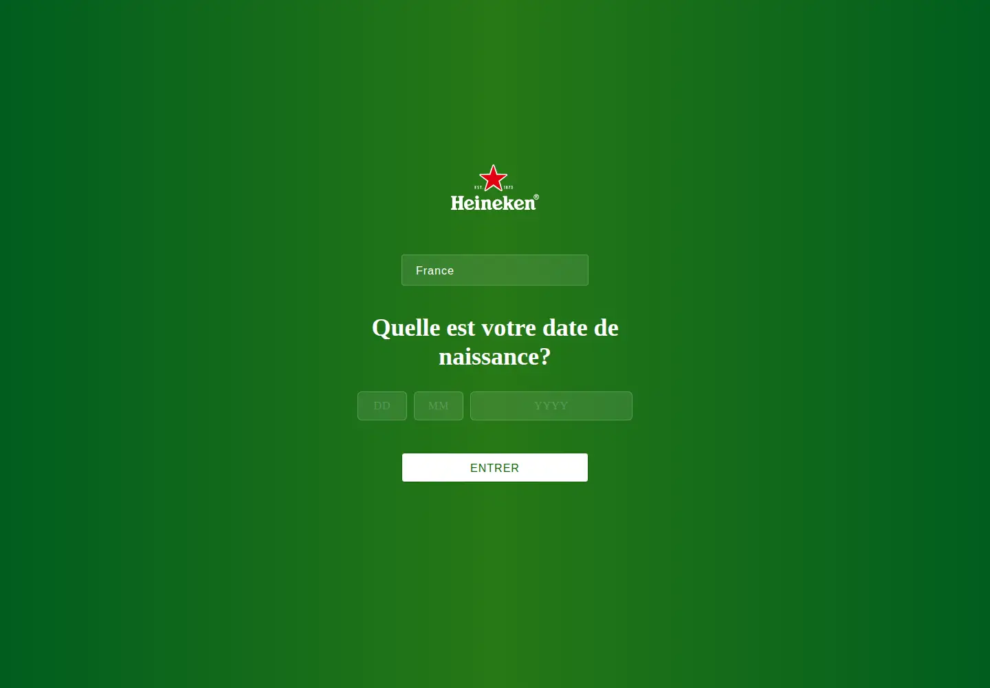 Captured homepage of heineken.it in the current scan