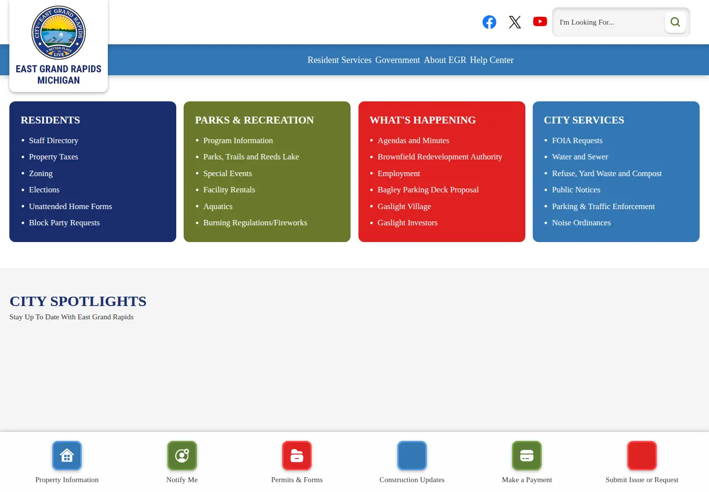 Screenshot of eastgr.org