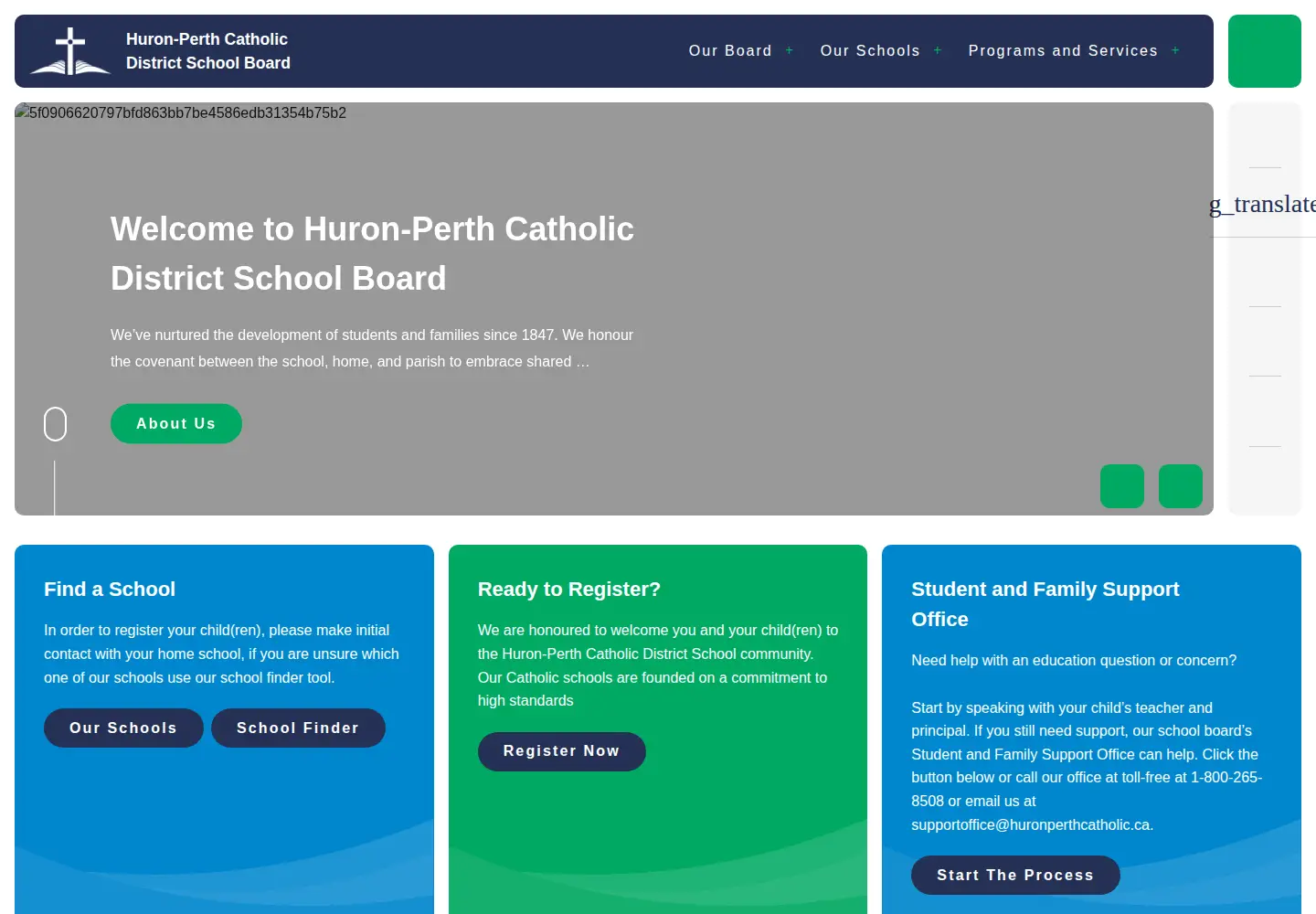 Screenshot of huronperthcatholic.ca