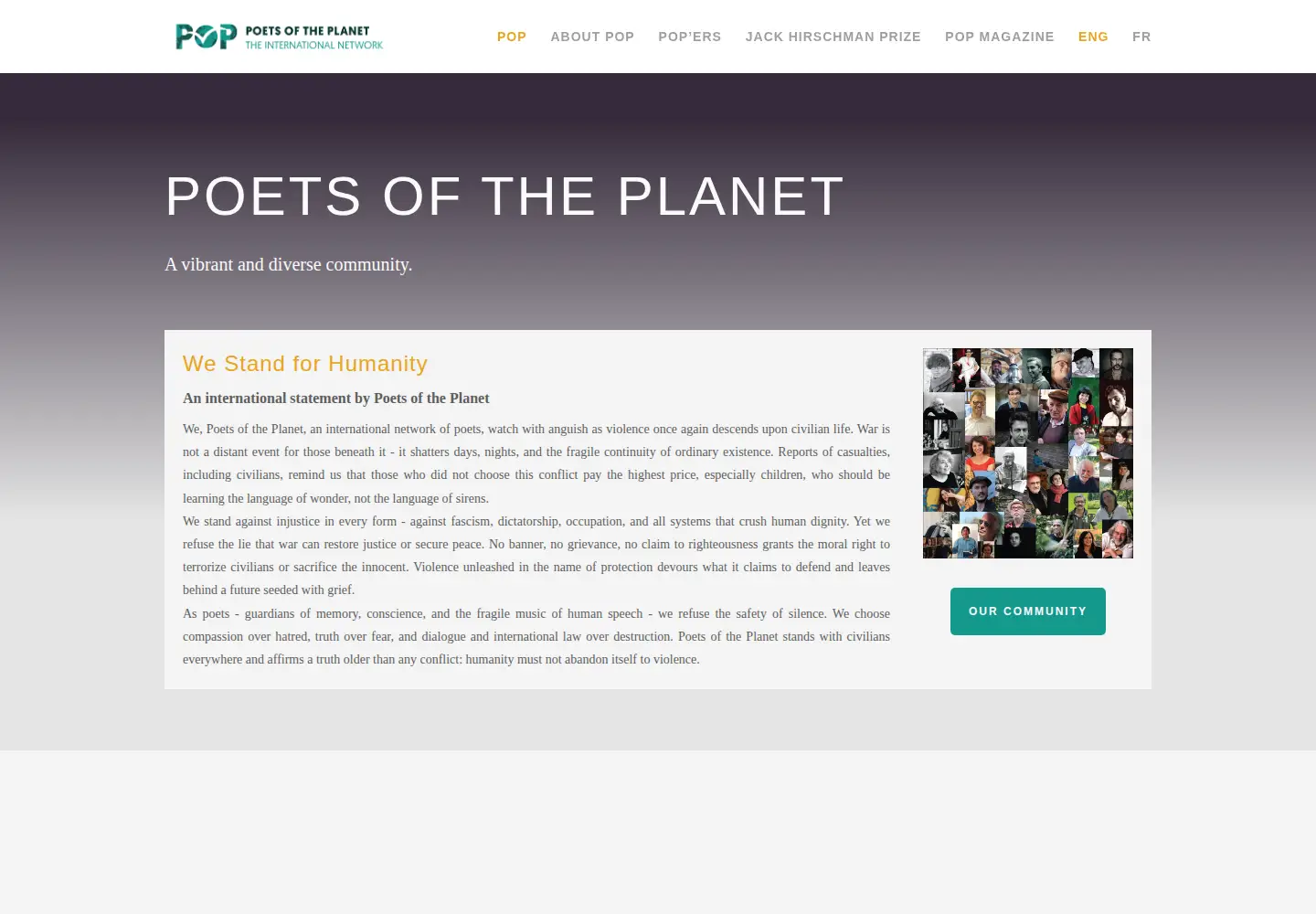 Screenshot of poetsoftheplanet.com