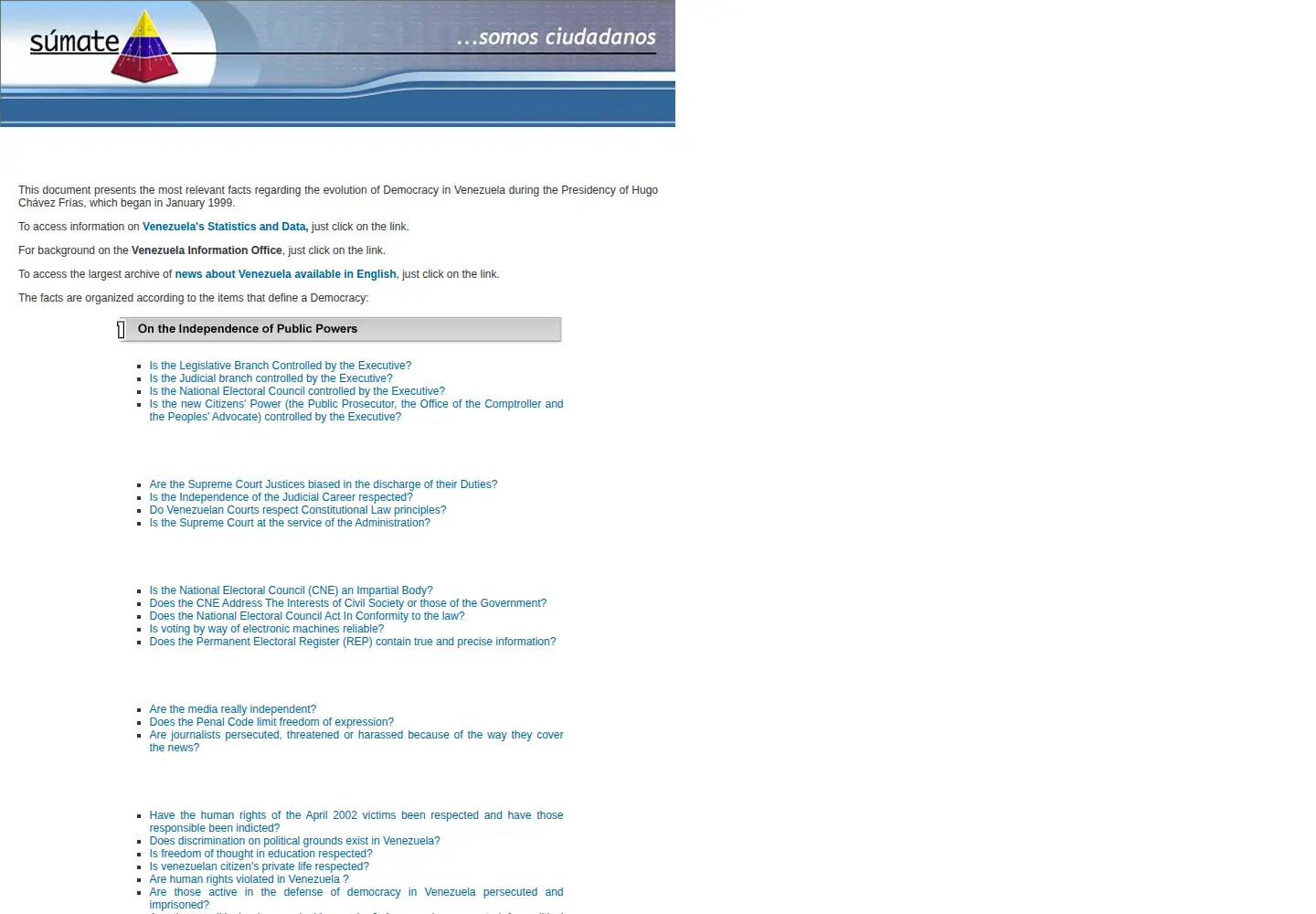 Screenshot of infovenezuela.org