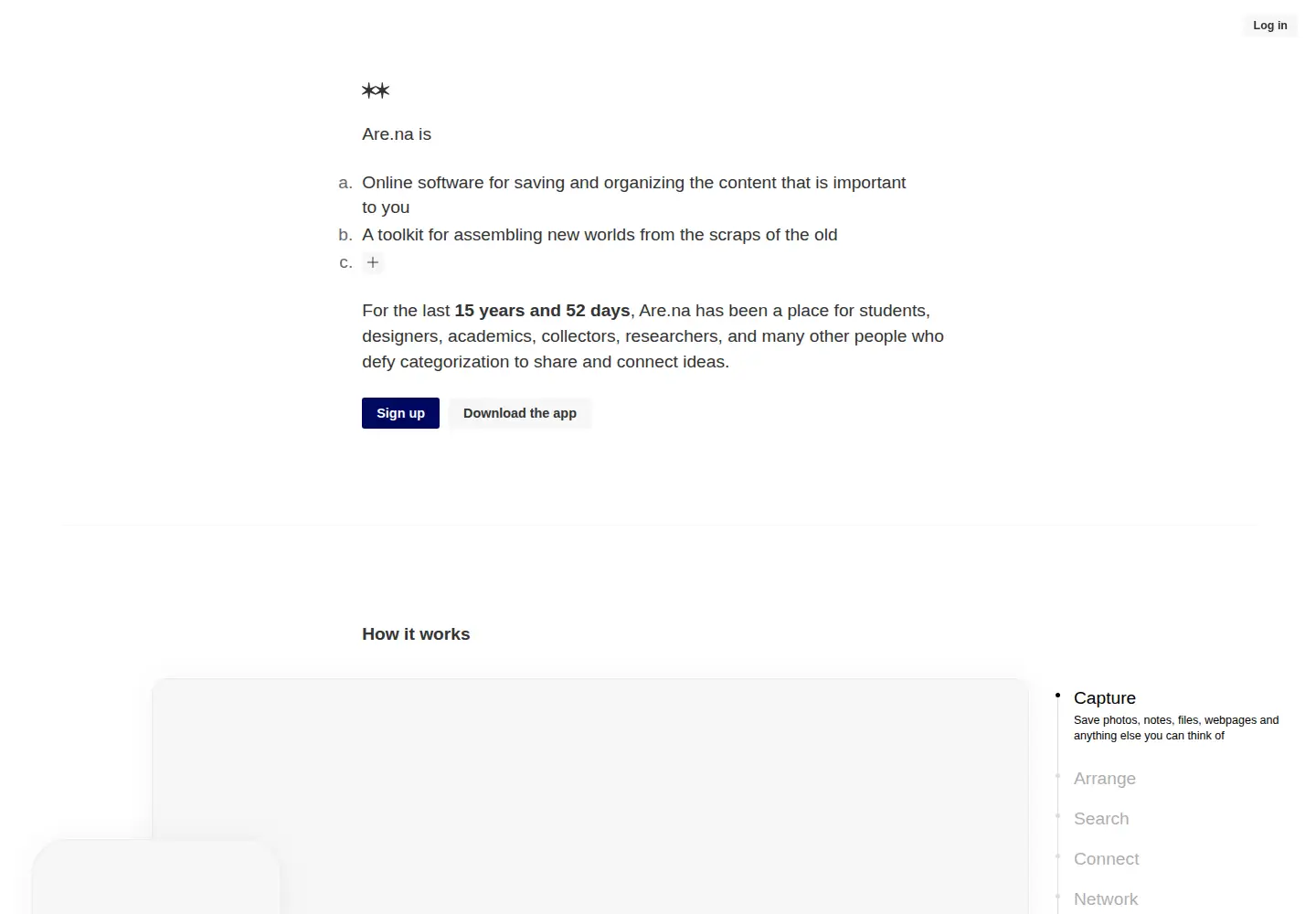 Screenshot of are.na