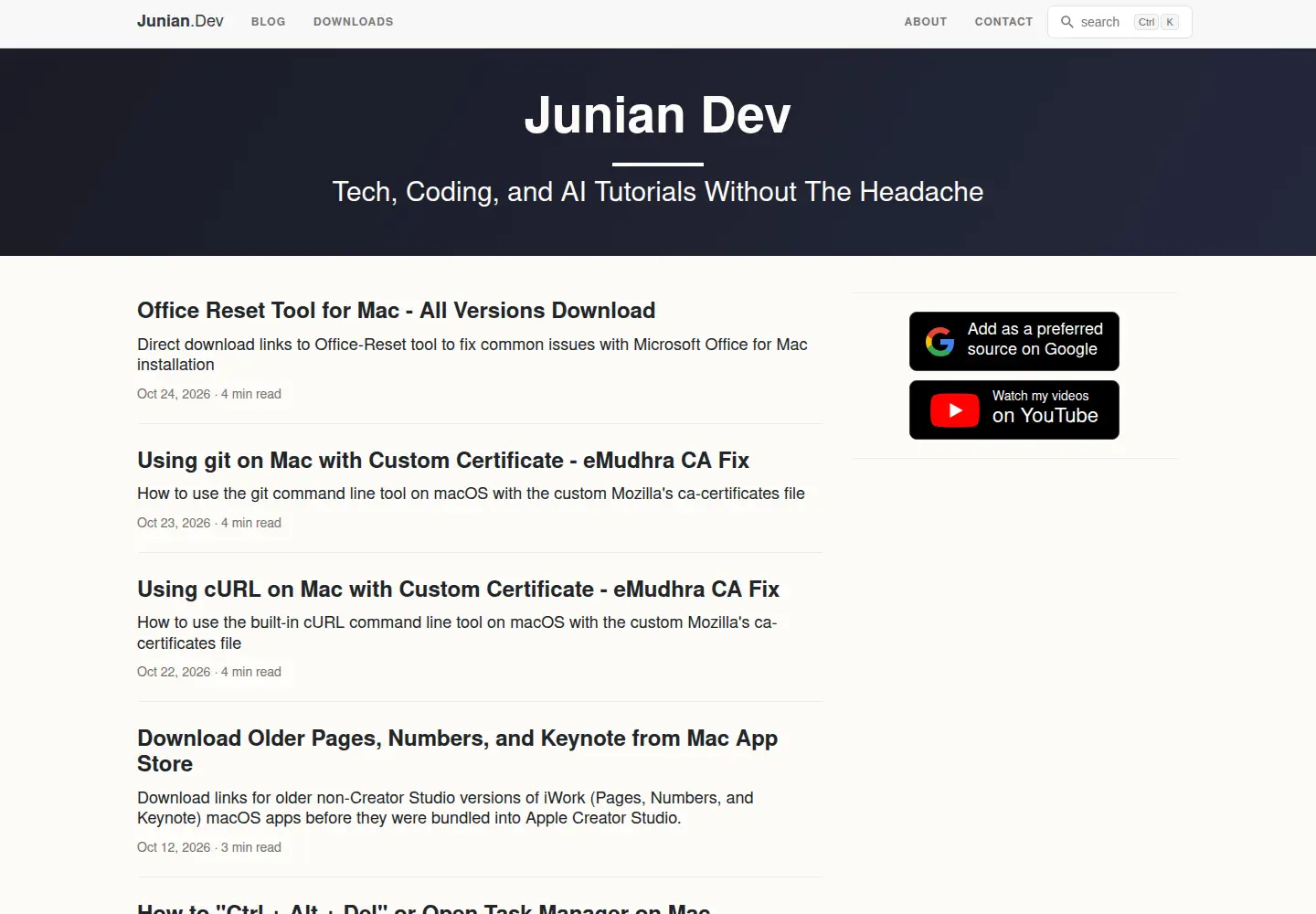 Screenshot of junian.net