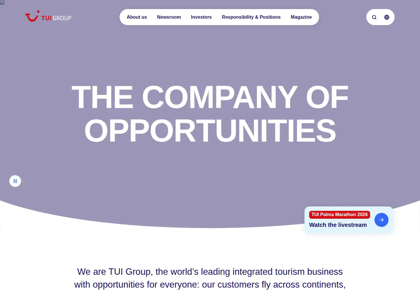 Screenshot of tui-group.com